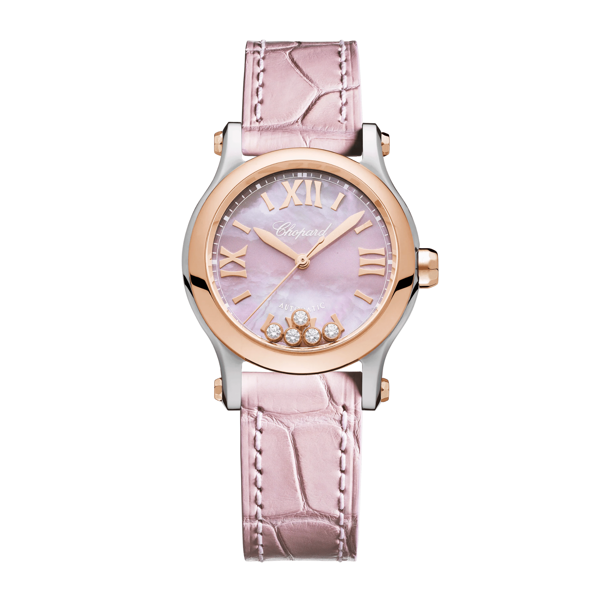 Happy Sport Rose Gold & Steel Pink Dial 30mm Product Image 1