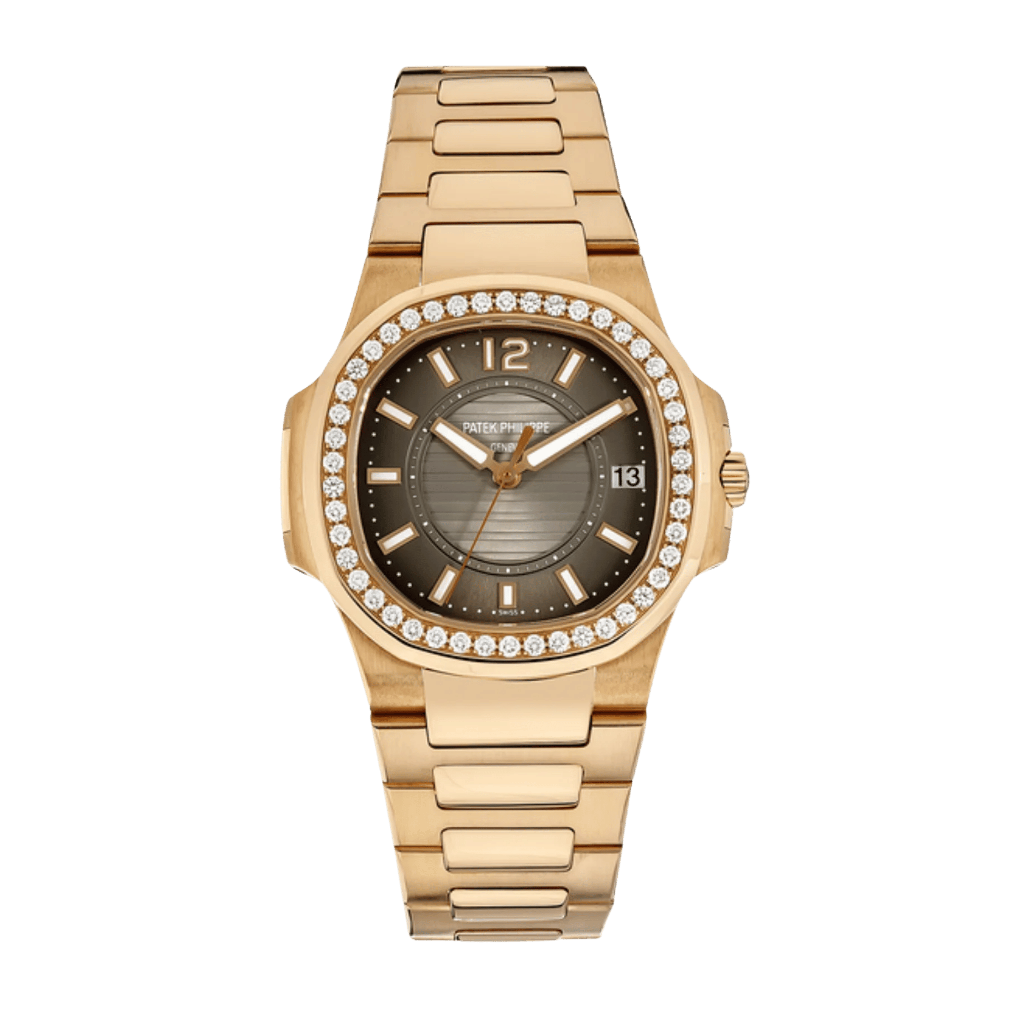 Nautilus Ladies Rose Gold Diamond Brown Dial 32mm Product Image