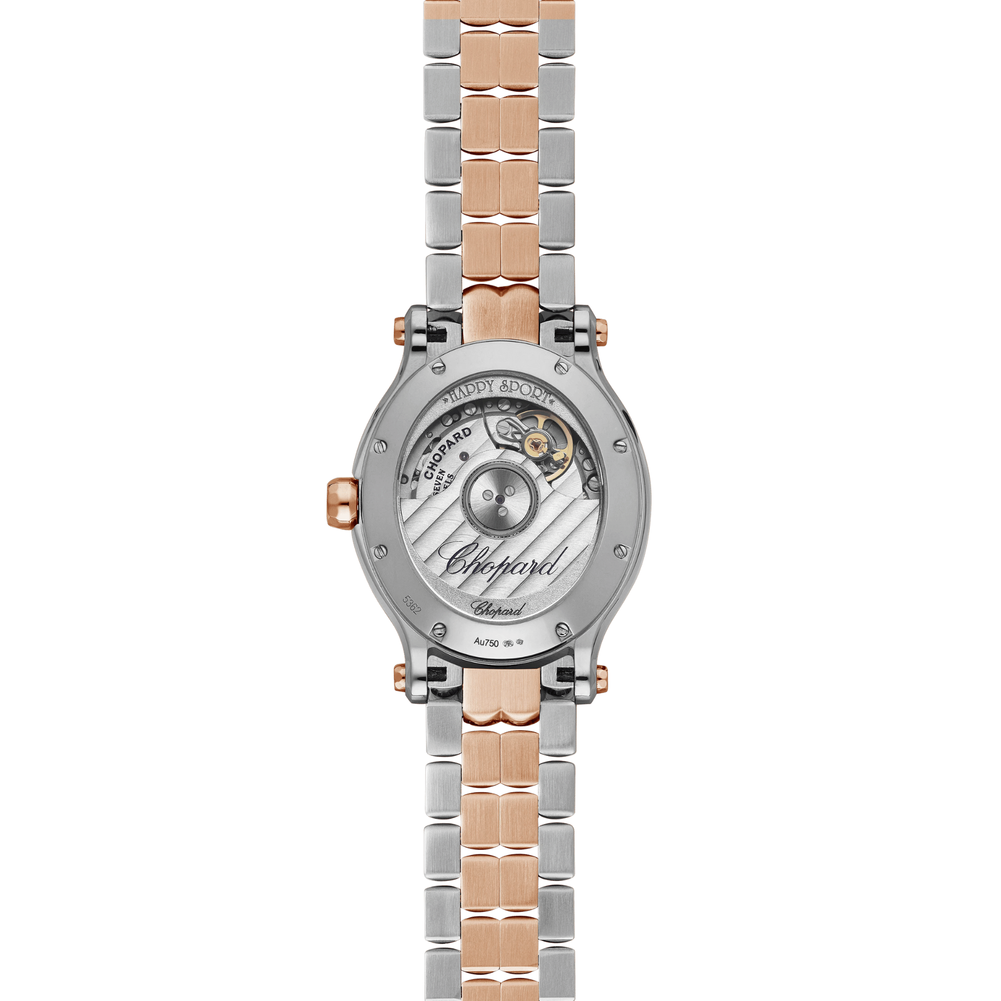 Happy Sport Rose Gold & Steel Diamond Silver Dial 29mm Product Image 2