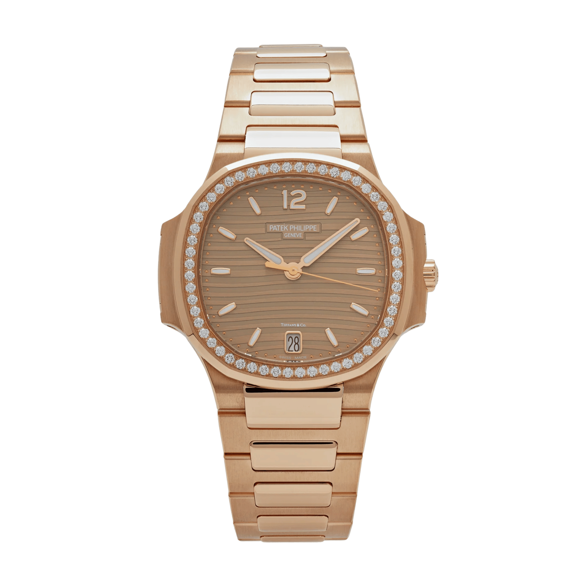 Nautilus "Tiffany & Co." Rose Gold Diamond Champagne Dial 35mm Product Image