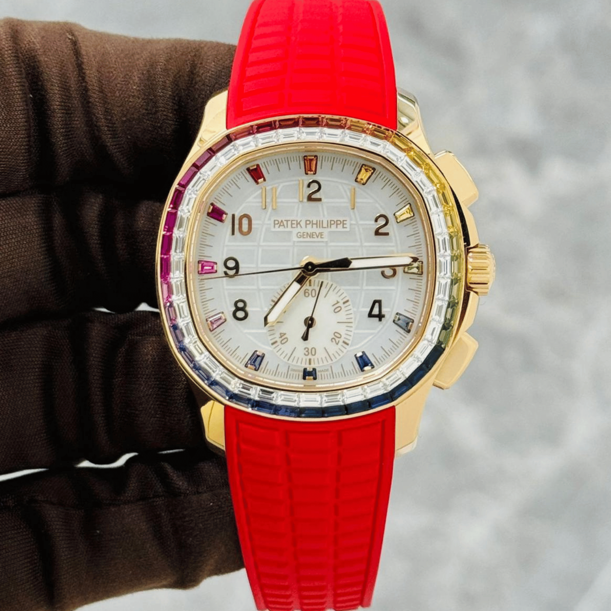 Aquanaut Luce "Rainbow" Chronograph Rose Gold Diamond White Dial 39mm Product Image 2