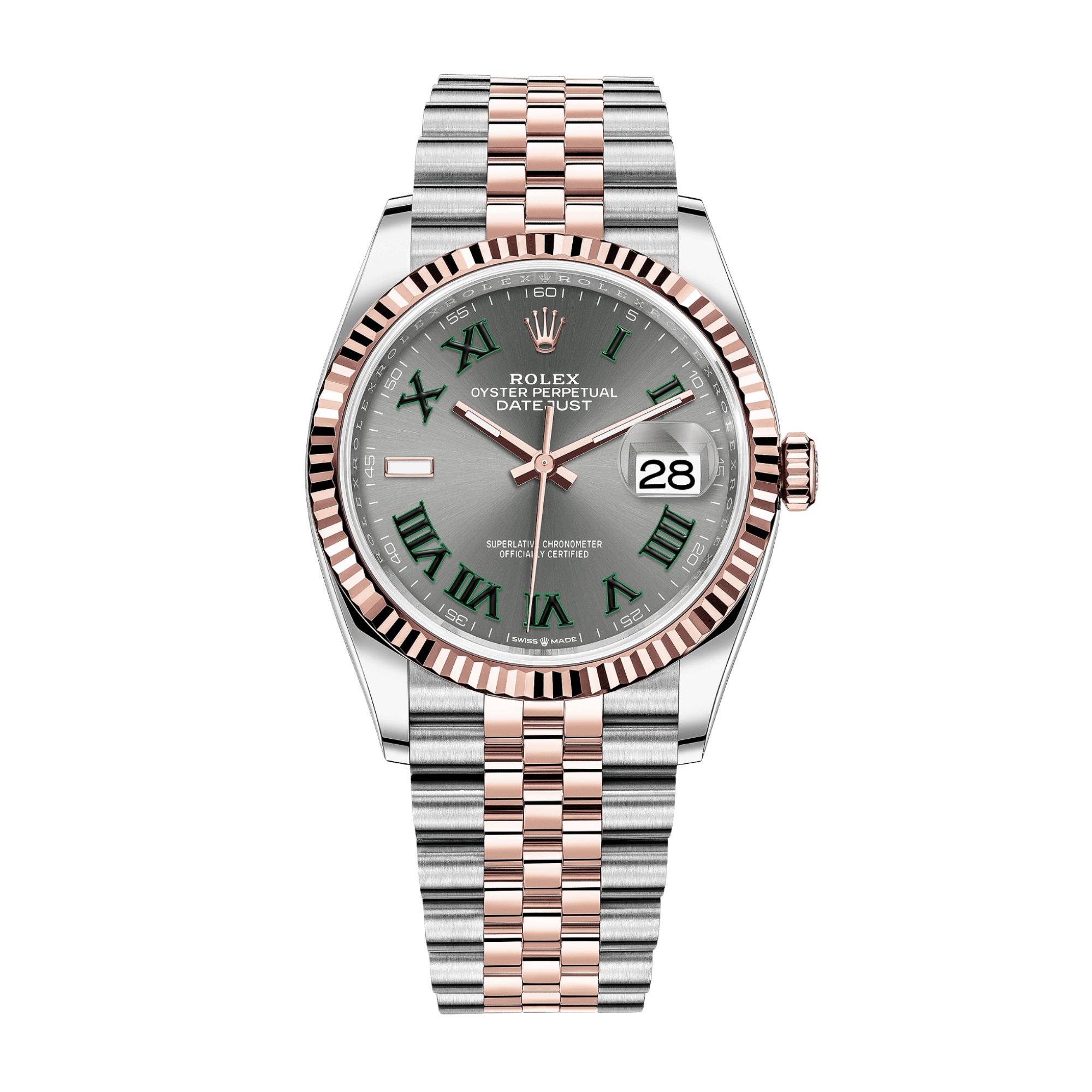 Datejust "Wimbledon" Rose Gold & Steel Jubilee Grey Dial 36mm Product Image