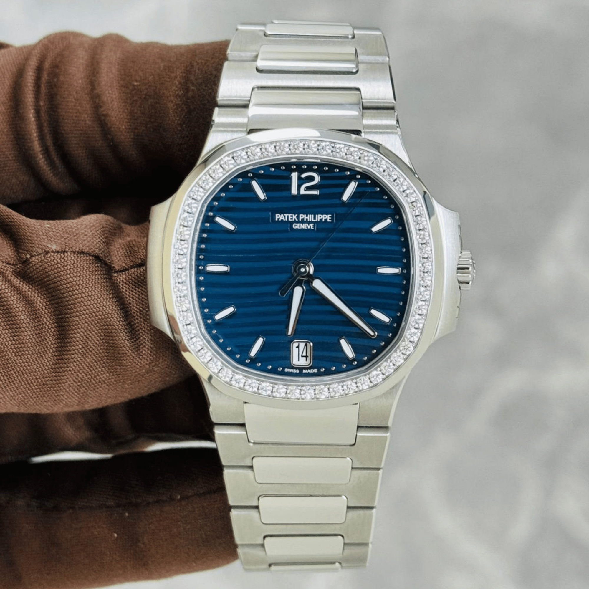 Nautilus Ladies Steel Diamond Blue Dial 35mm Product Image 1