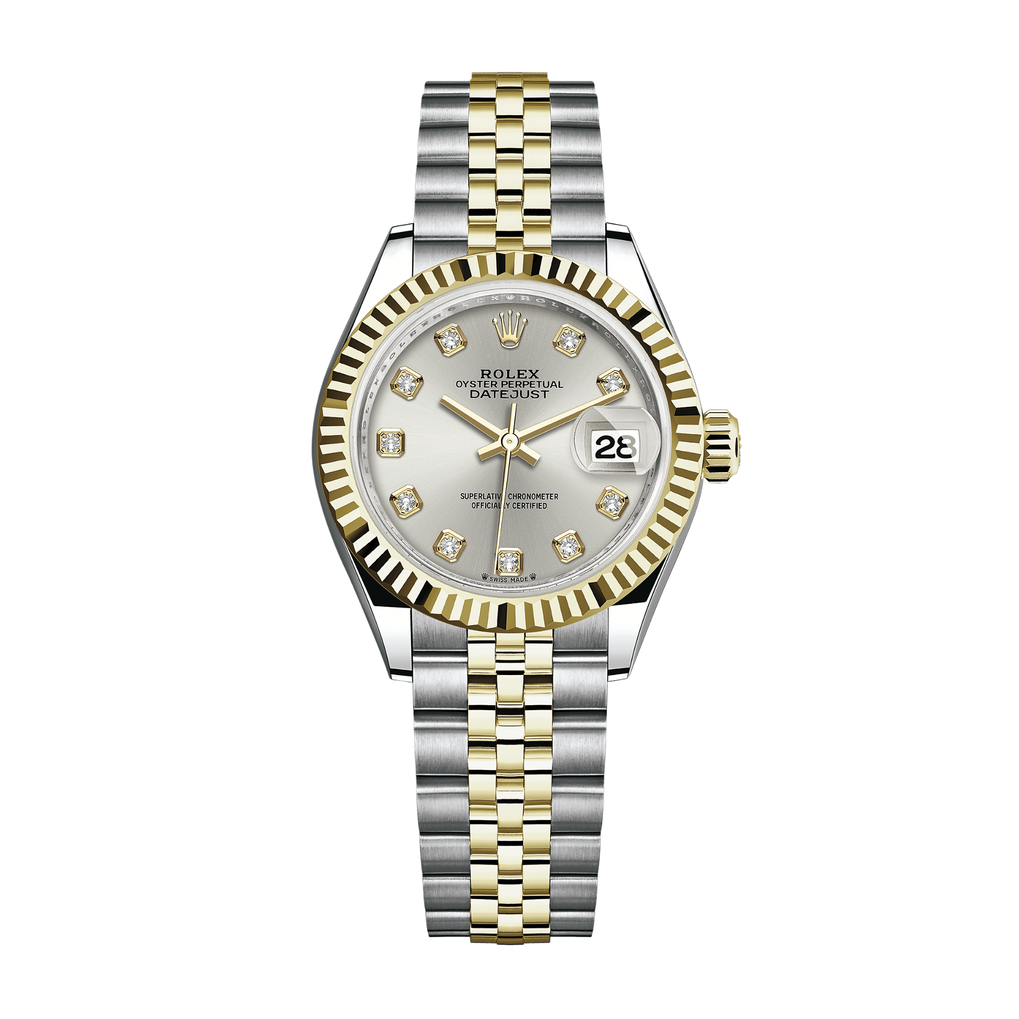 Lady-Datejust Yellow Gold & Steel Silver Dial 28mm Product Image