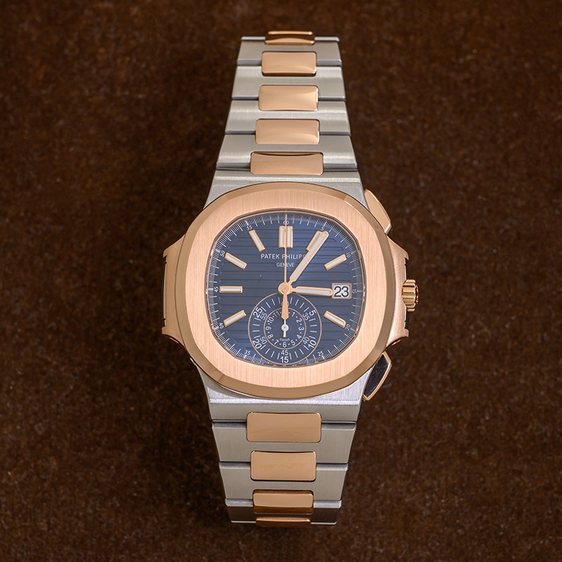 Nautilus Chronograph Rose Gold & Steel Blue Dial 40mm Product Image 1