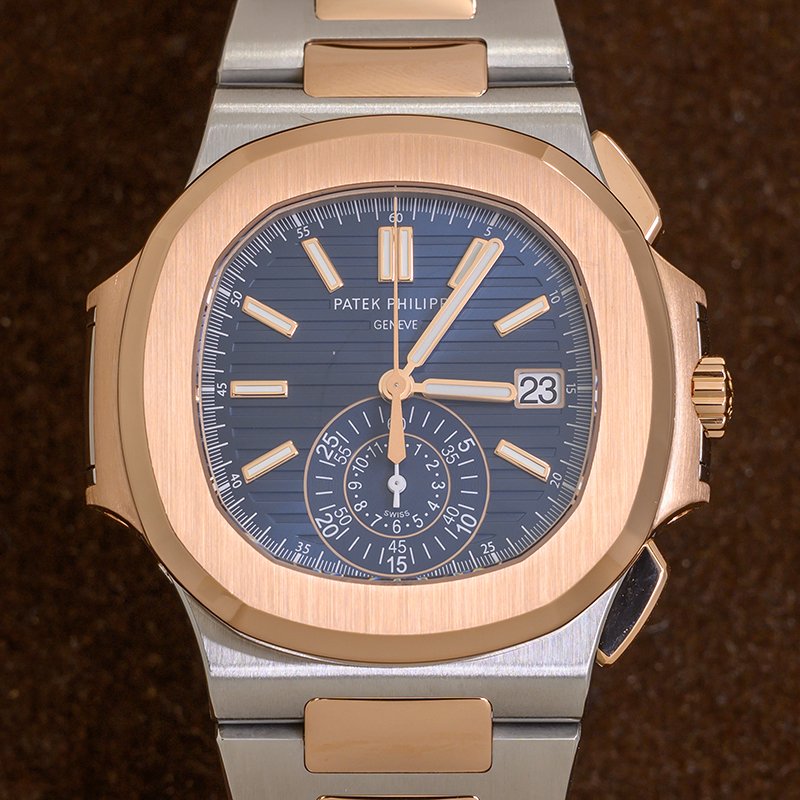 Nautilus Chronograph Rose Gold & Steel Blue Dial 40mm Product Image 2