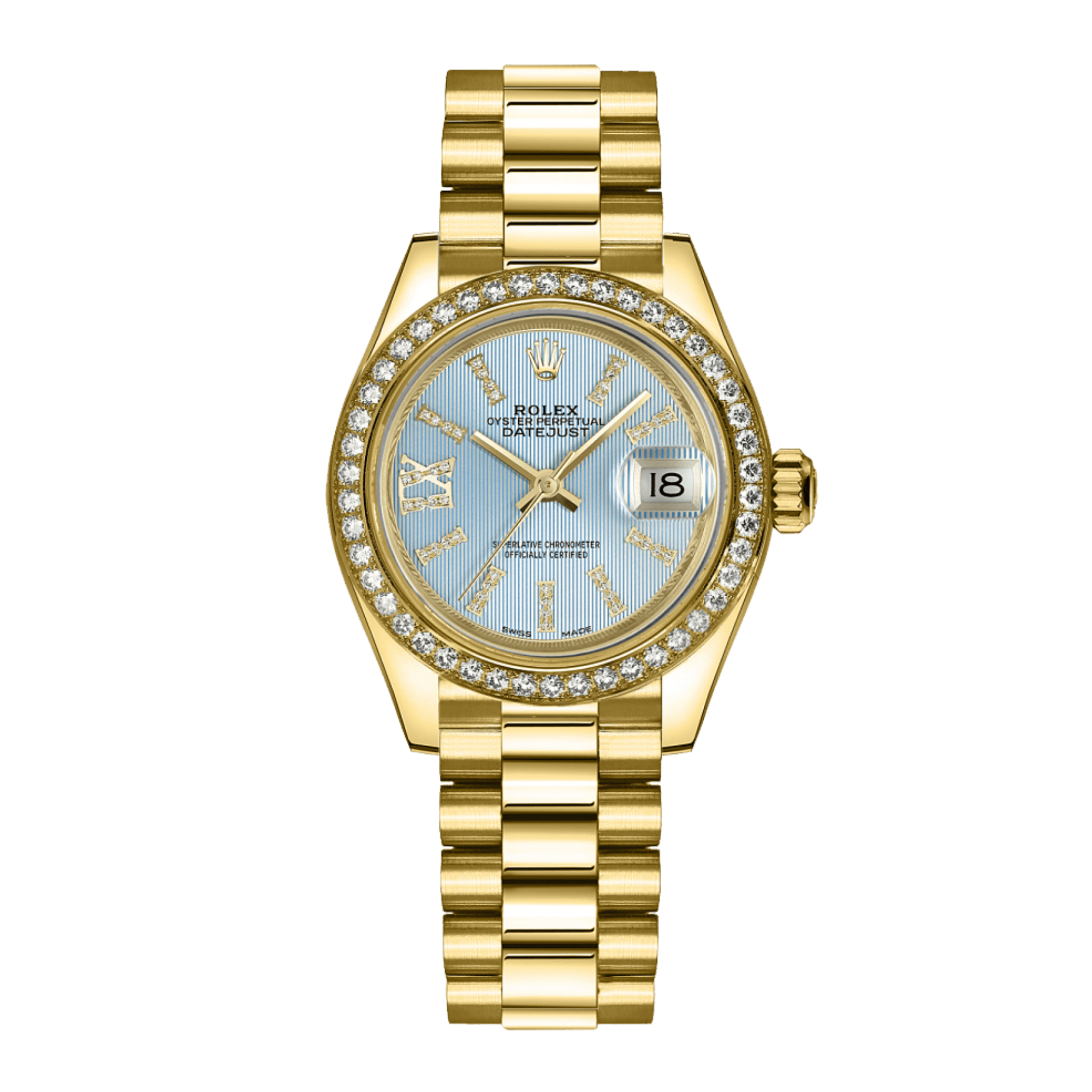 Lady-Datejust Yellow Gold Diamond Blue Dial 28mm Product Image