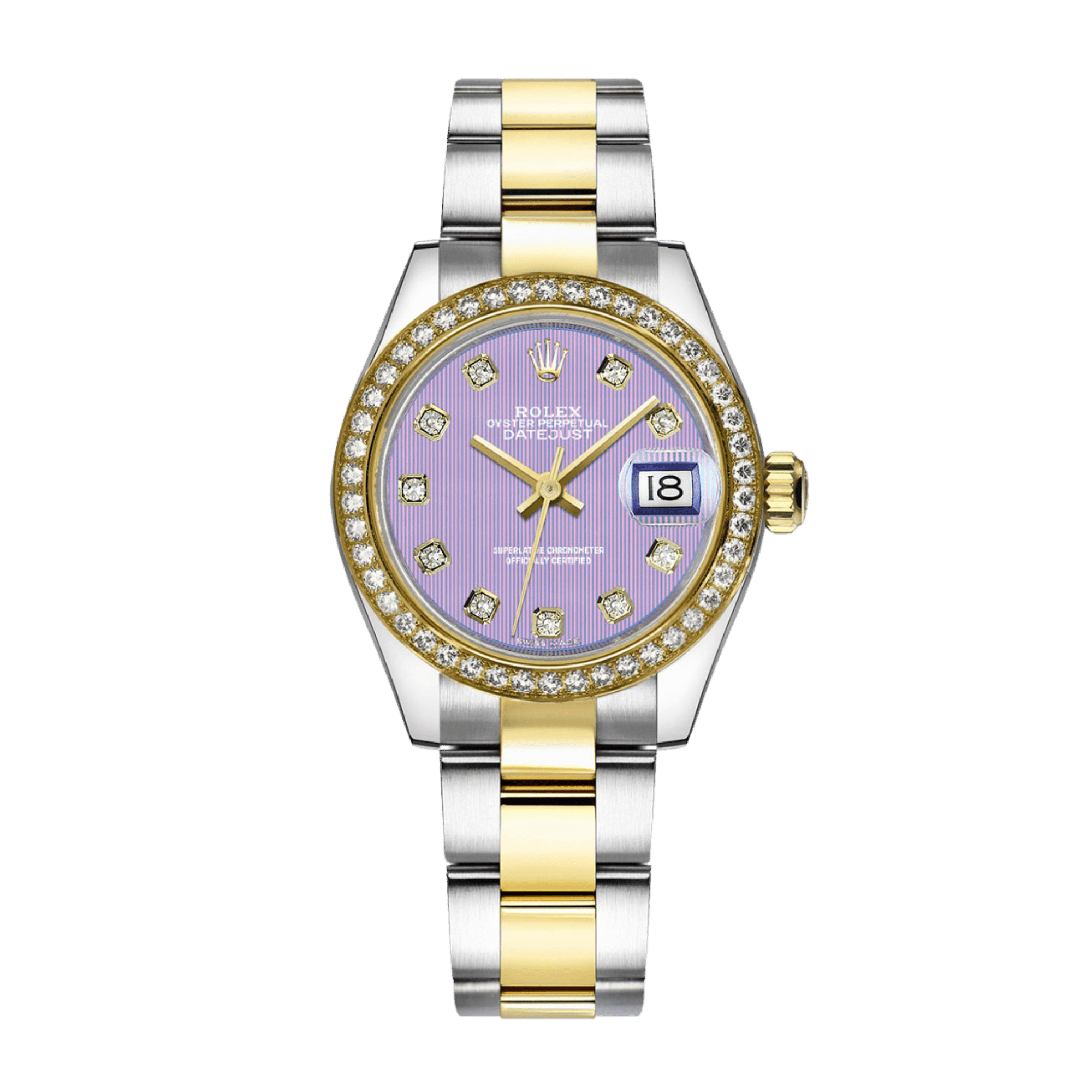 Lady-Datejust Yellow Gold & Steel Diamond Purple Dial 28mm Product Image