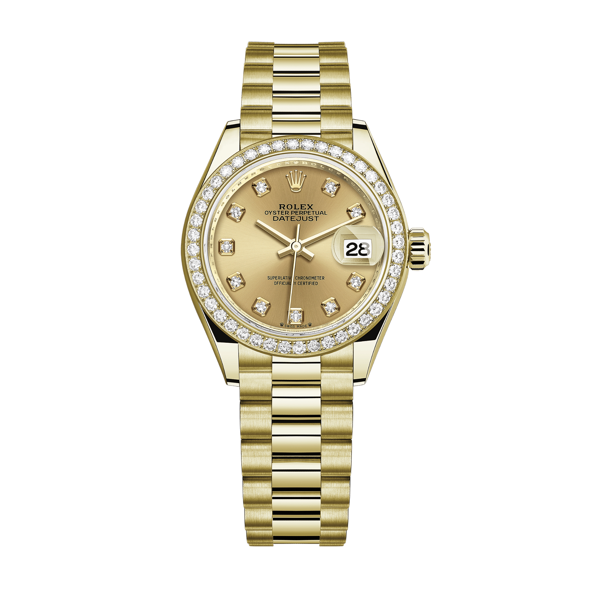 Lady-Datejust Yellow Gold Diamond Champagne Dial 28mm Product Image