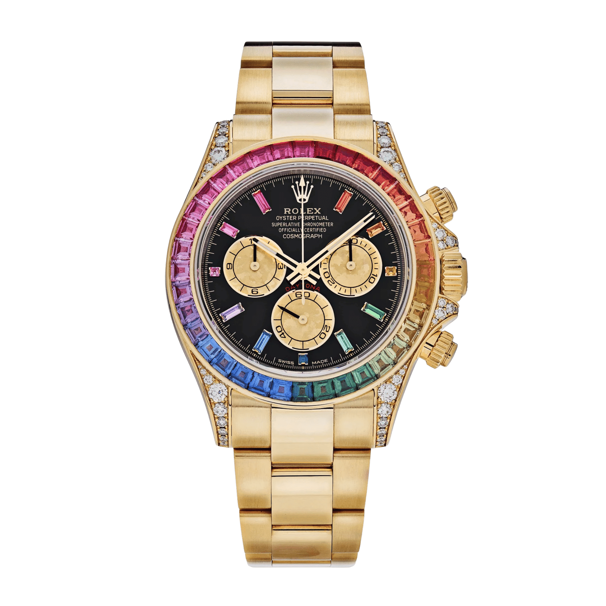 Daytona Yellow Gold Rainbow Black Dial 40mm Product Image