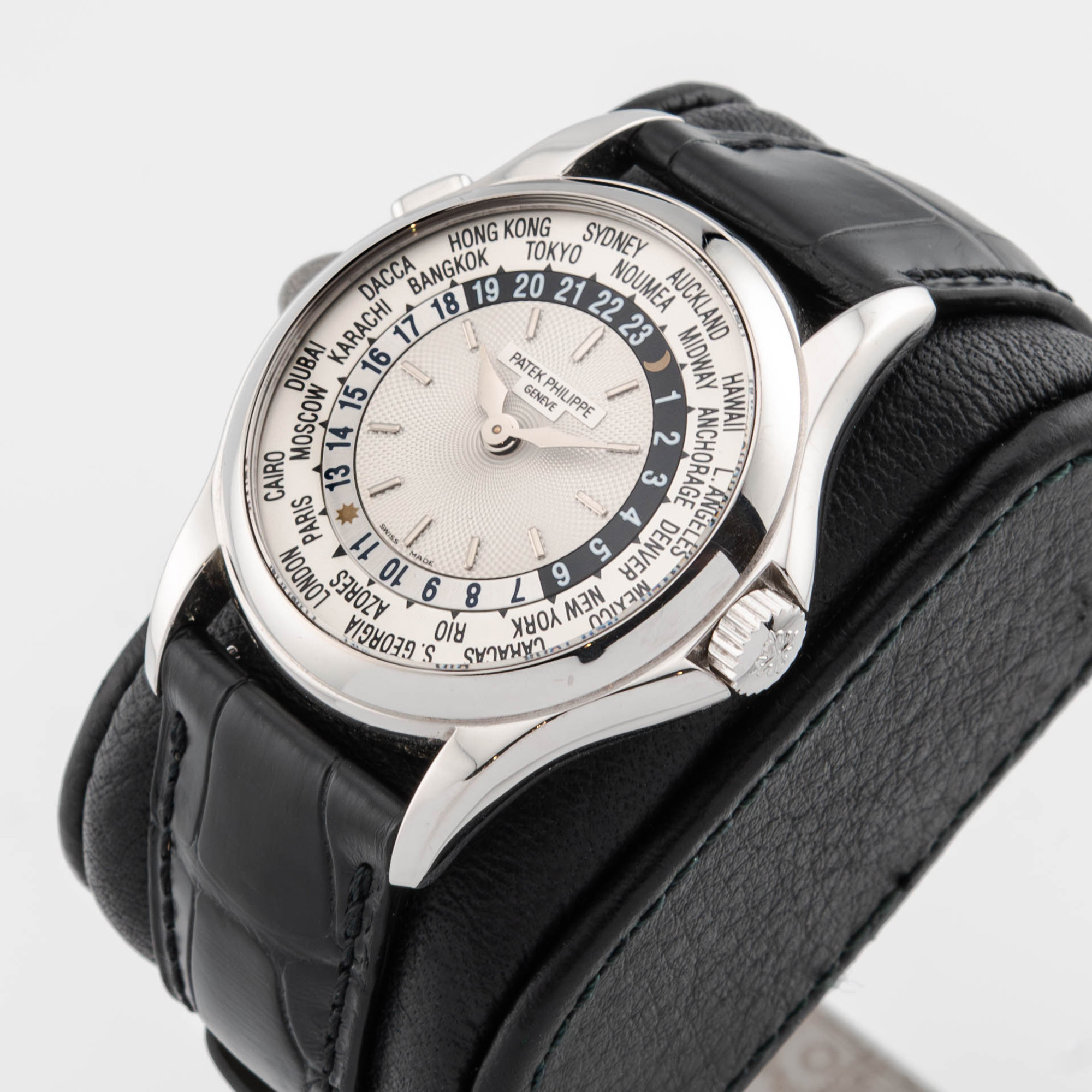 World Time White Gold Silver Dial 37mm Product Image 1