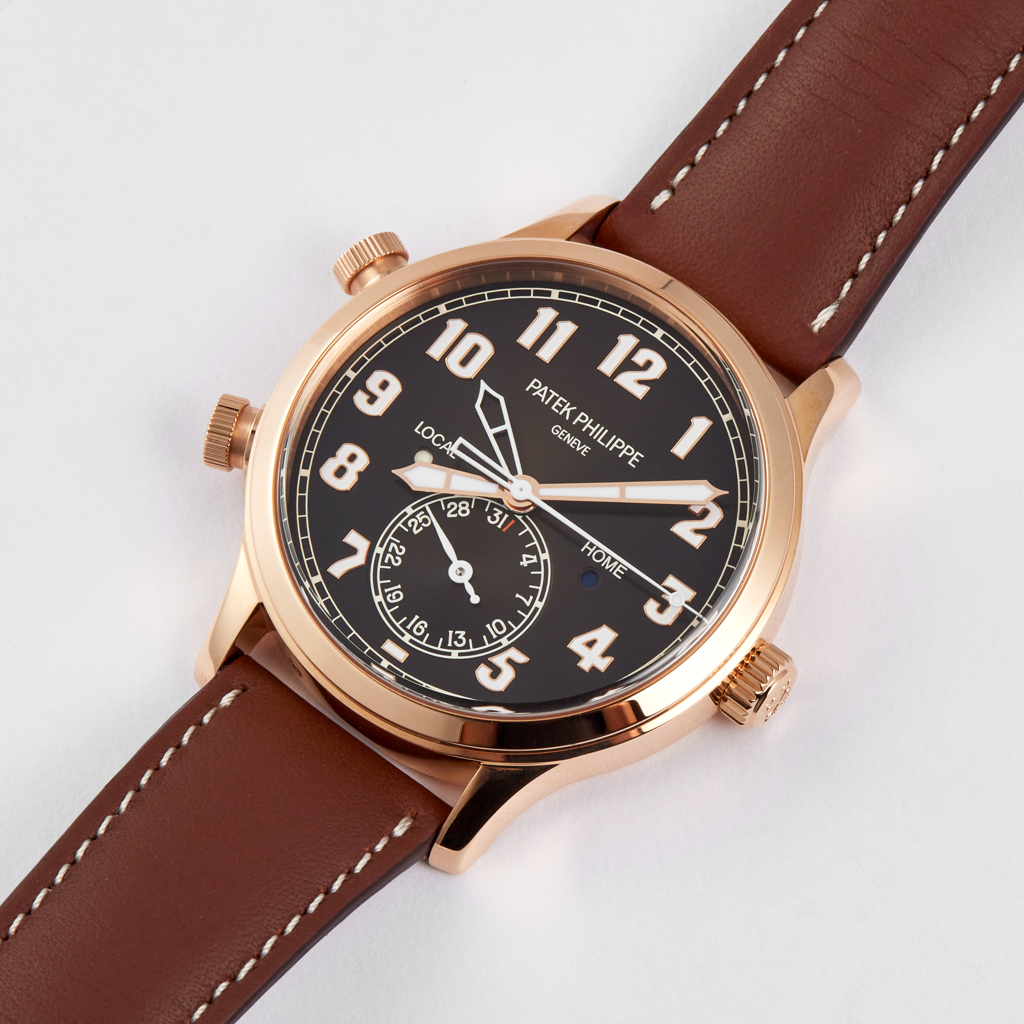 Calatrava Pilot Travel Time Rose Gold Brown Dial 42mm Product Image 1