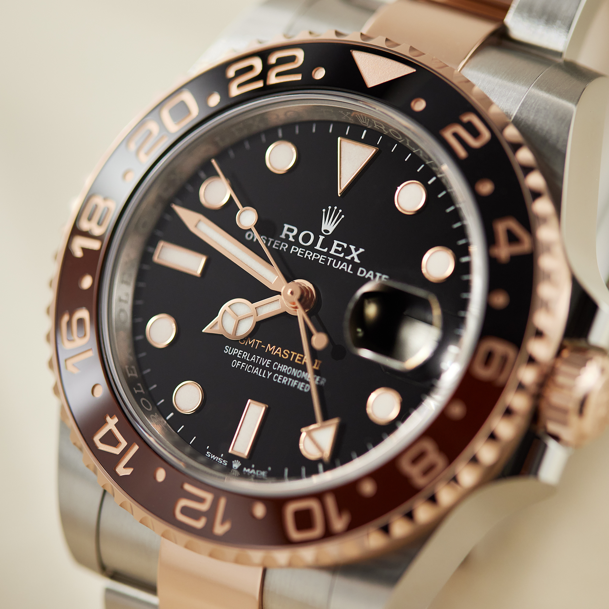 GMT-Master II "Rootbeer" Rose Gold & Steel Black Dial 40mm Product Image