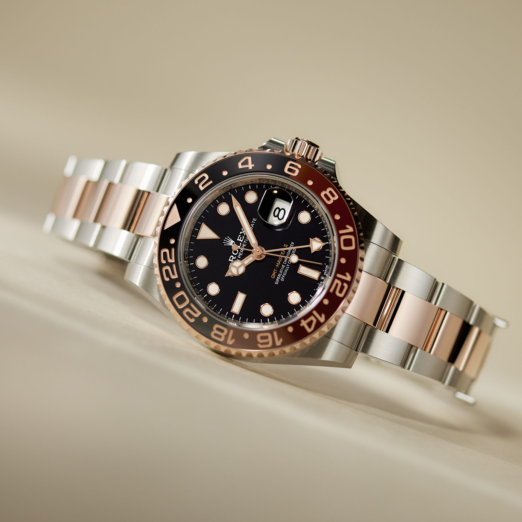 GMT-Master II "Rootbeer" Rose Gold & Steel Black Dial 40mm Product Image