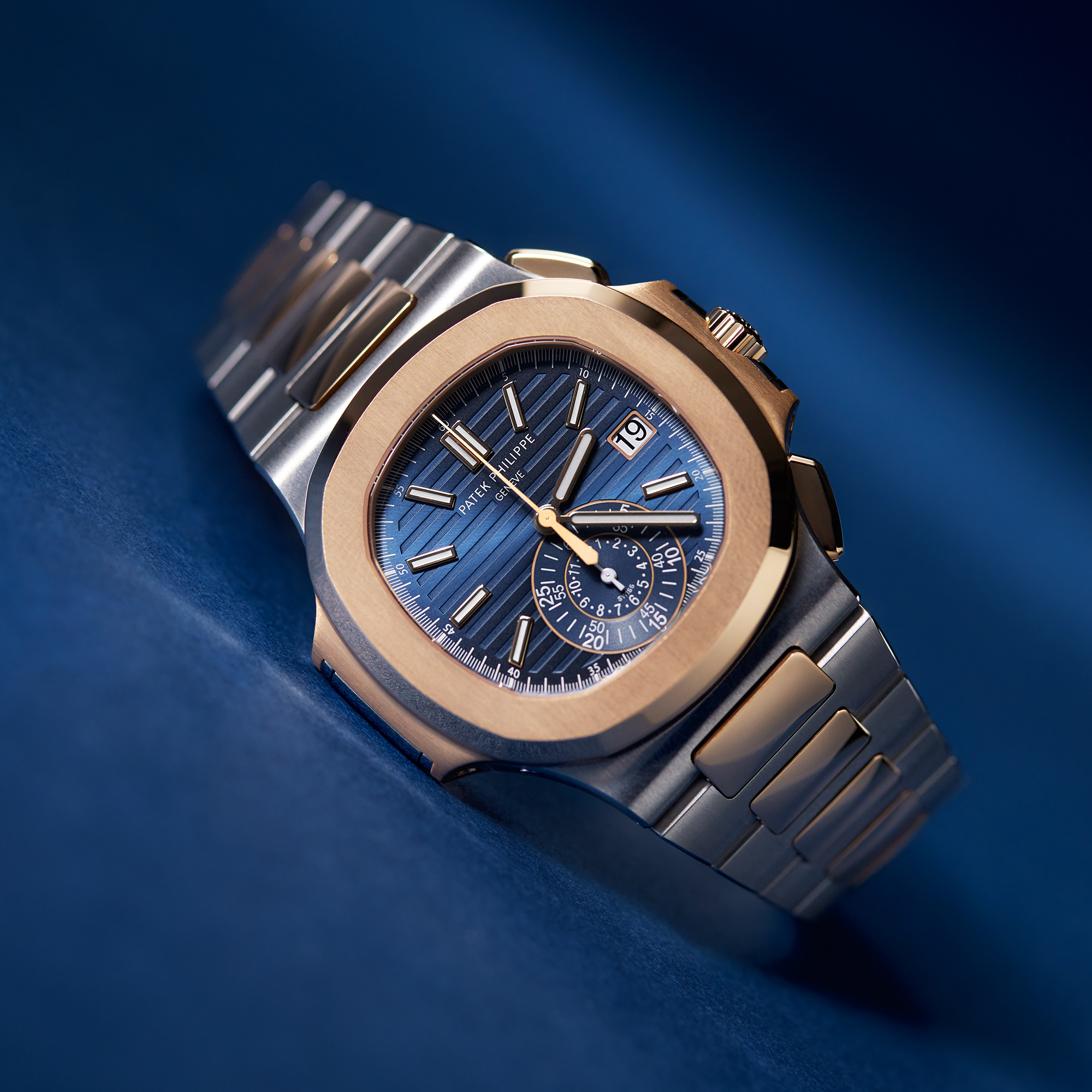 Nautilus Chronograph Rose Gold & Steel Blue Dial 40mm Product Image