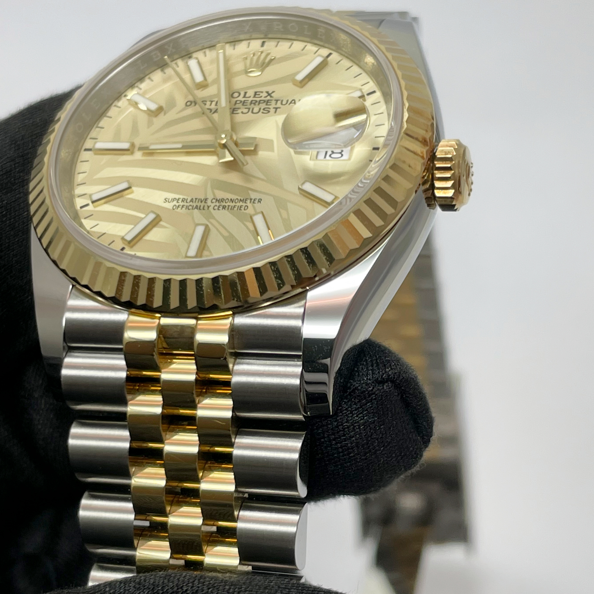 Datejust Yellow Gold & Steel Jubilee Champagne Palm Dial 36mm Product Image 5