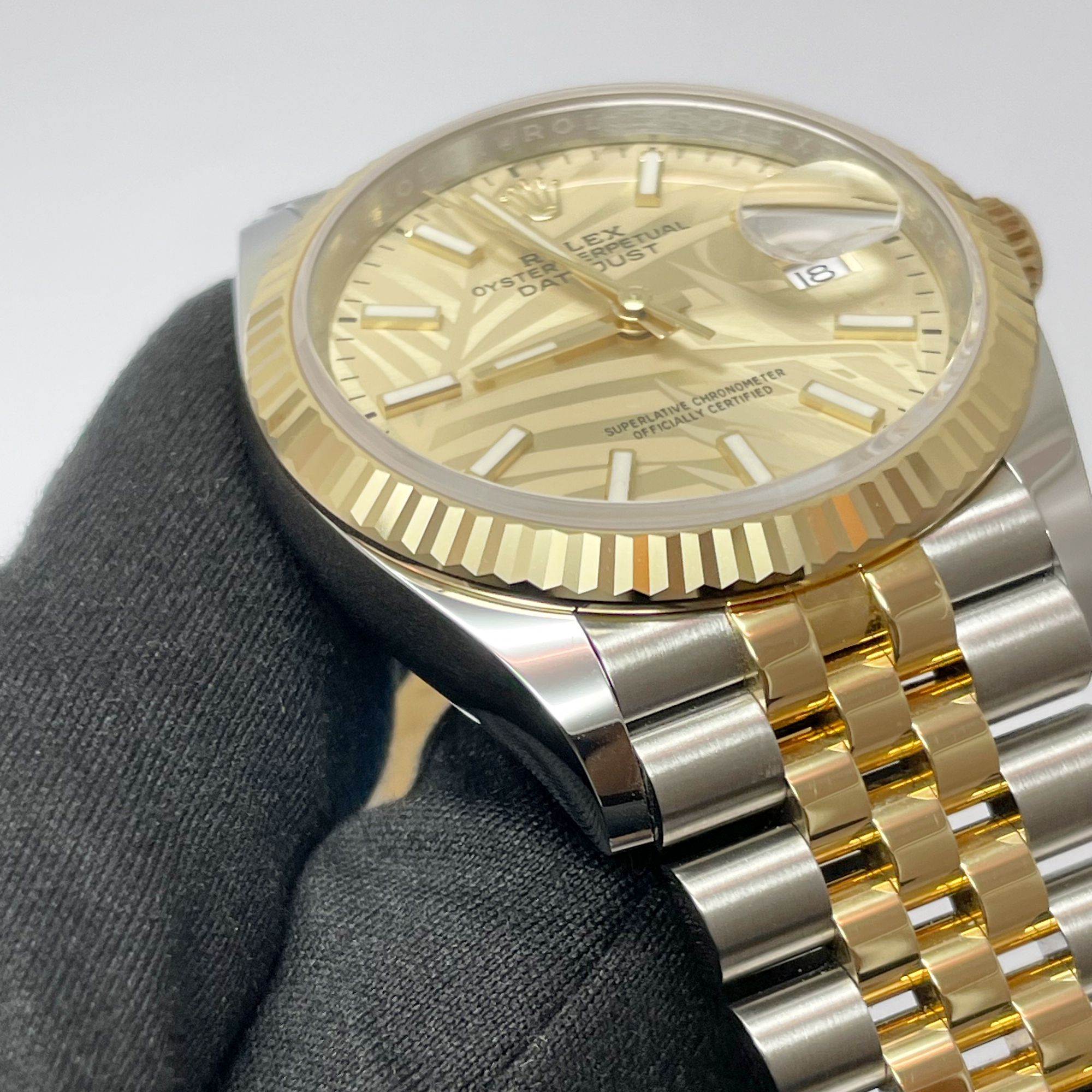 Datejust Yellow Gold & Steel Jubilee Champagne Palm Dial 36mm Product Image 6