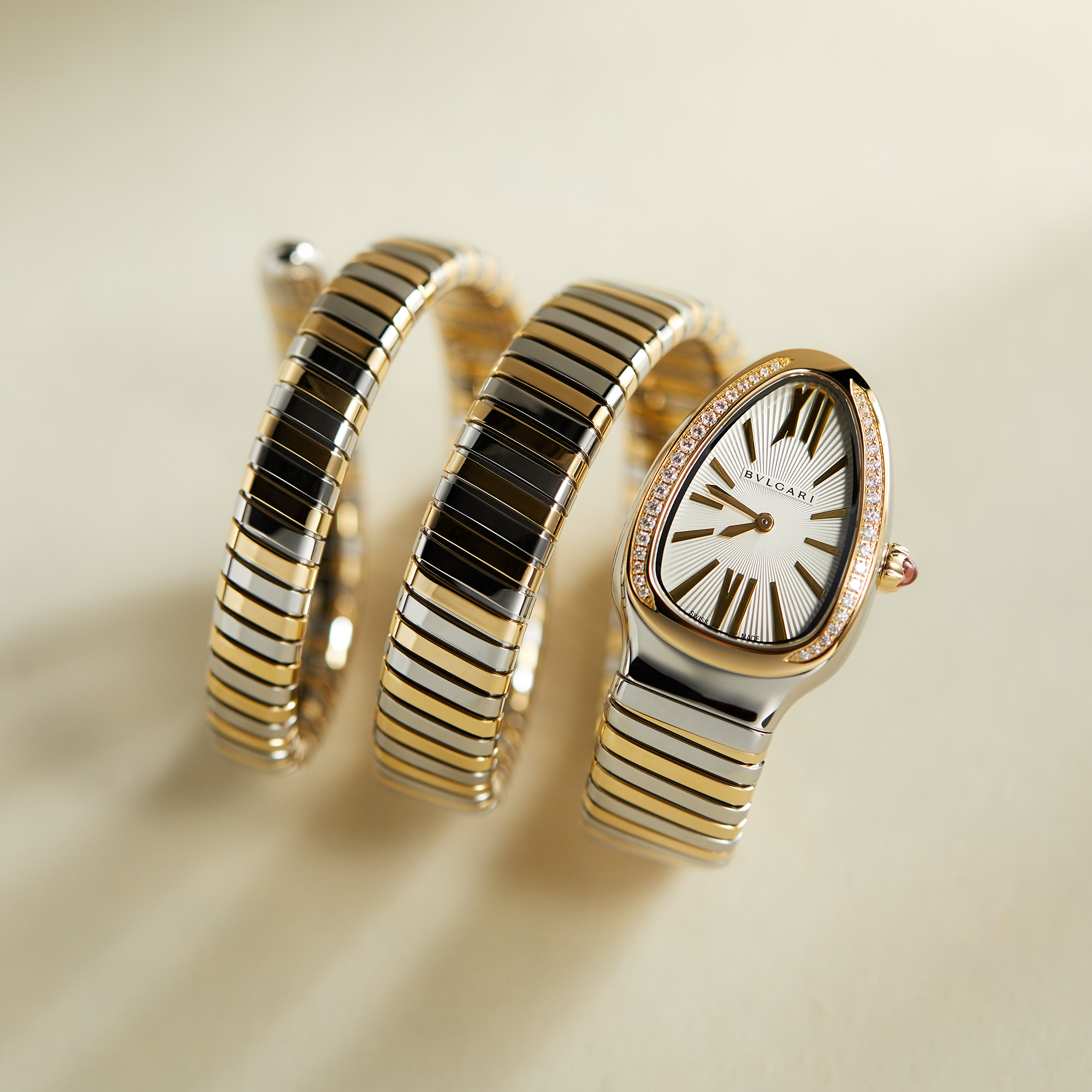 Serpenti Tubogas Double Tour Yellow Gold & Steel Silver Dial 35mm Product Image
