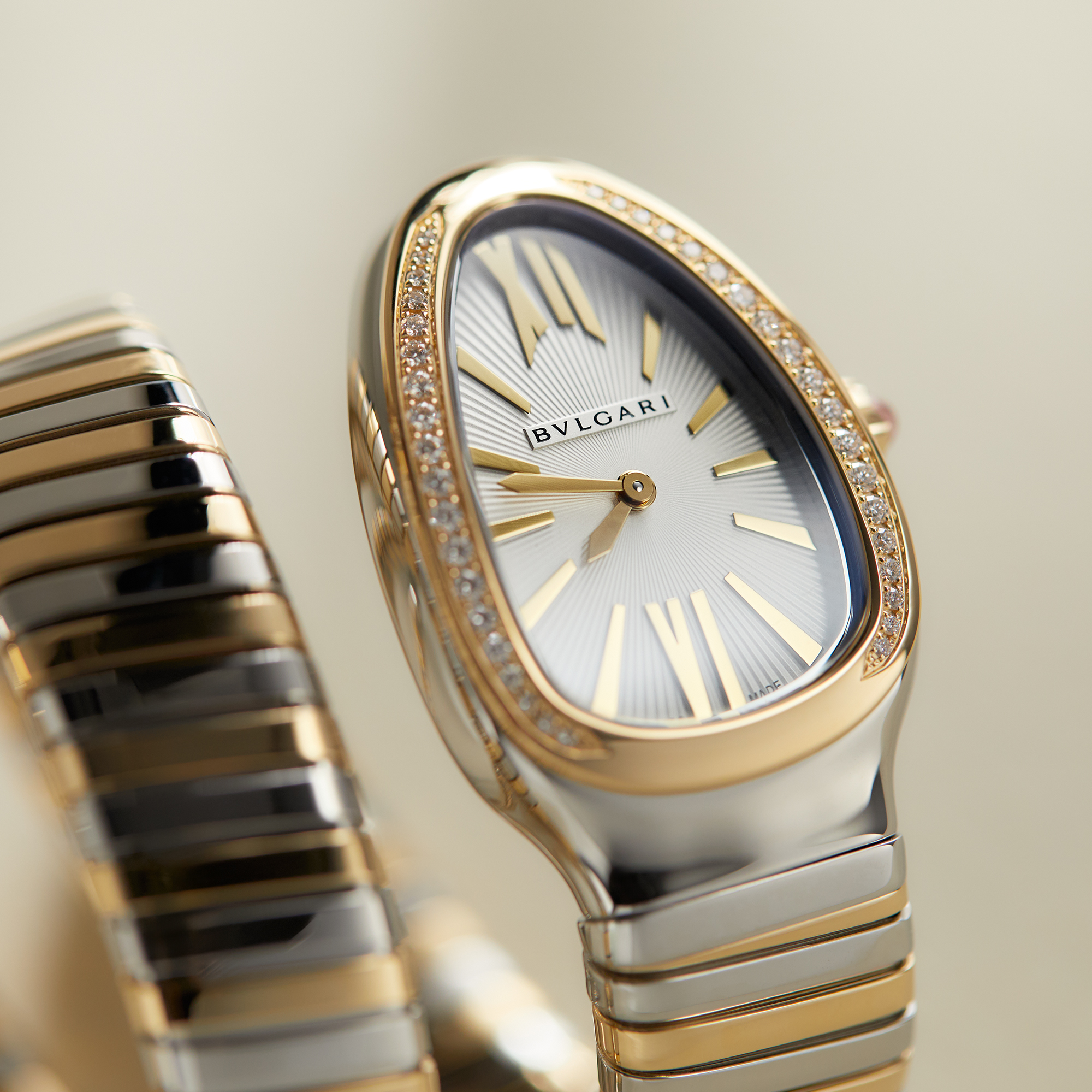 Serpenti Tubogas Double Tour Yellow Gold & Steel Silver Dial 35mm Product Image