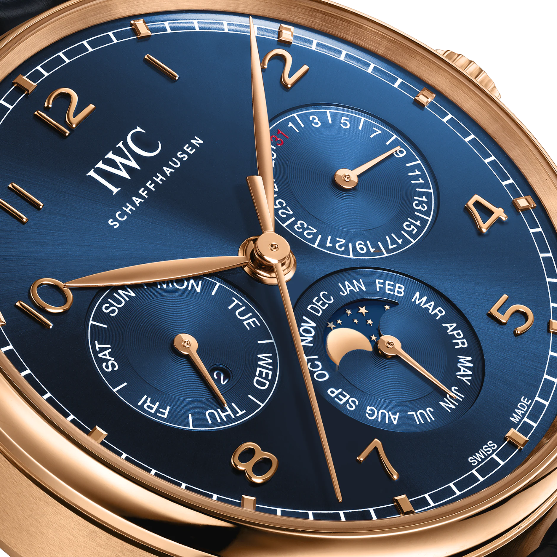 Portugieser Perpetual Calendar Rose Gold Blue Dial 42mm Product Image 2