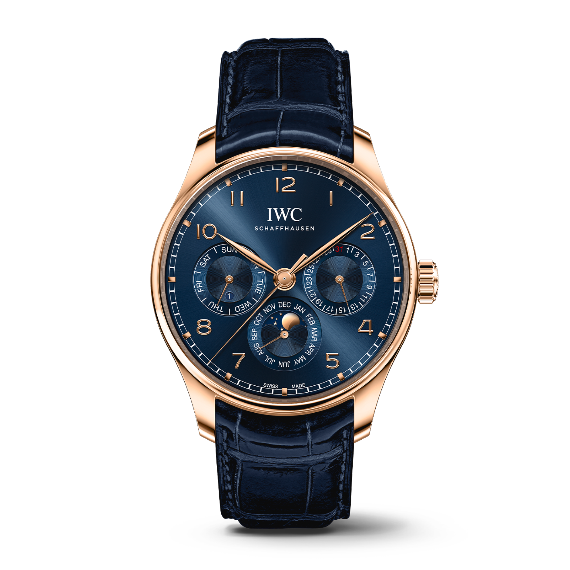 Portugieser Perpetual Calendar Rose Gold Blue Dial 42mm Product Image 6