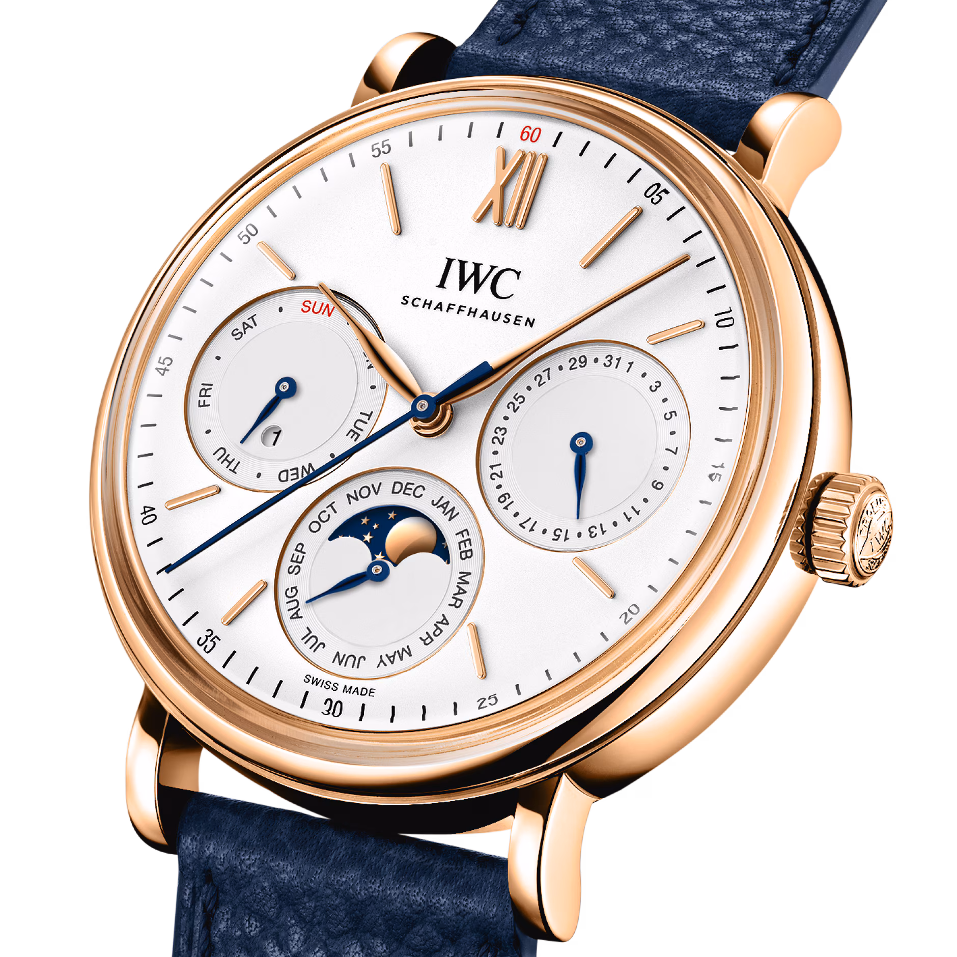 Portofino Perpetual Calendar Rose Gold Silver Dial 40mm Product Image 1