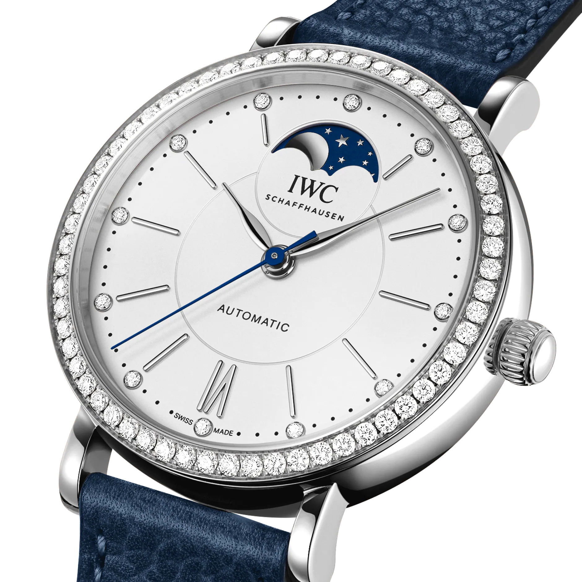 Portofino Moonphase Steel Diamond White Dial 37mm Product Image 1