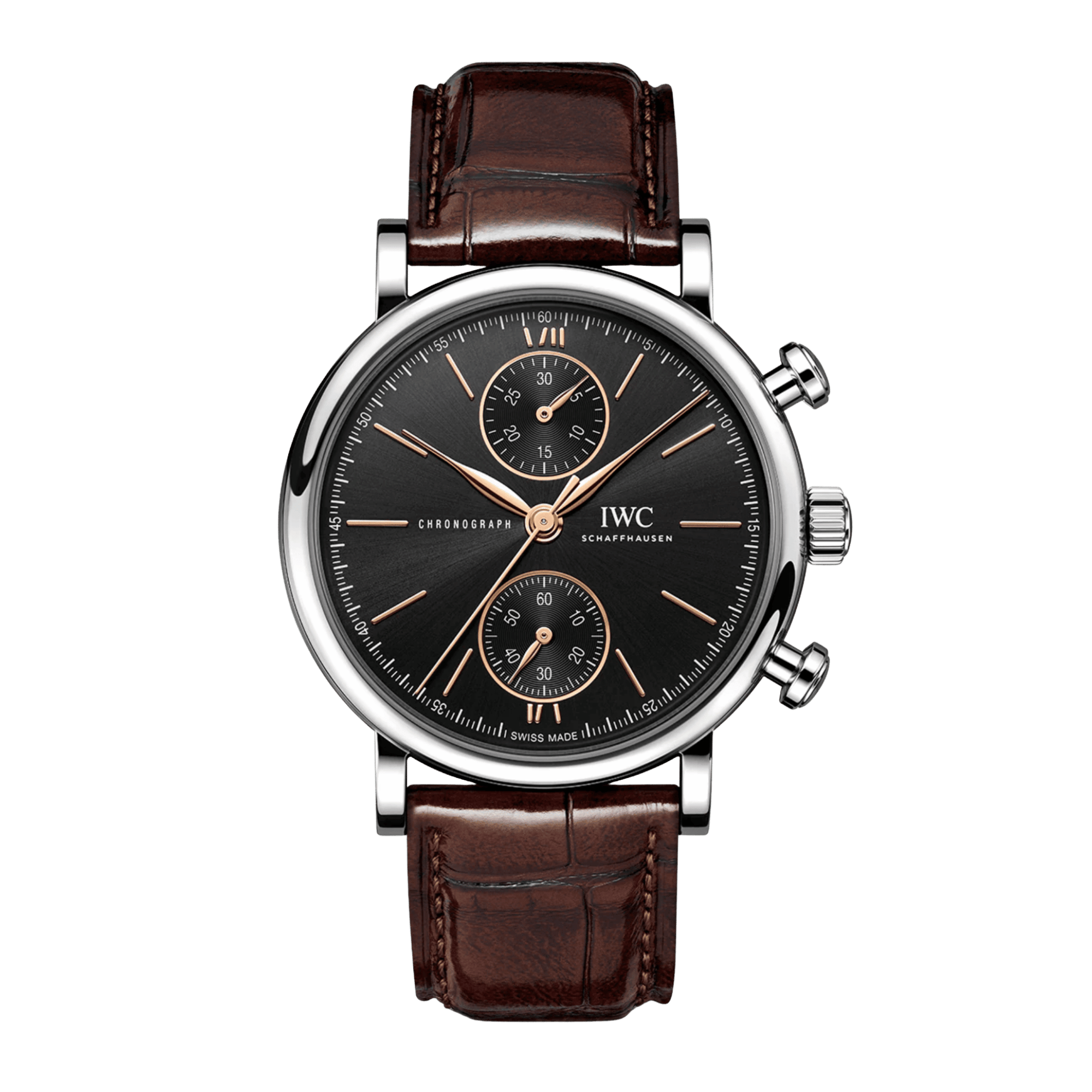 Portofino Chronograph Steel Black Dial 39mm Product Image 5