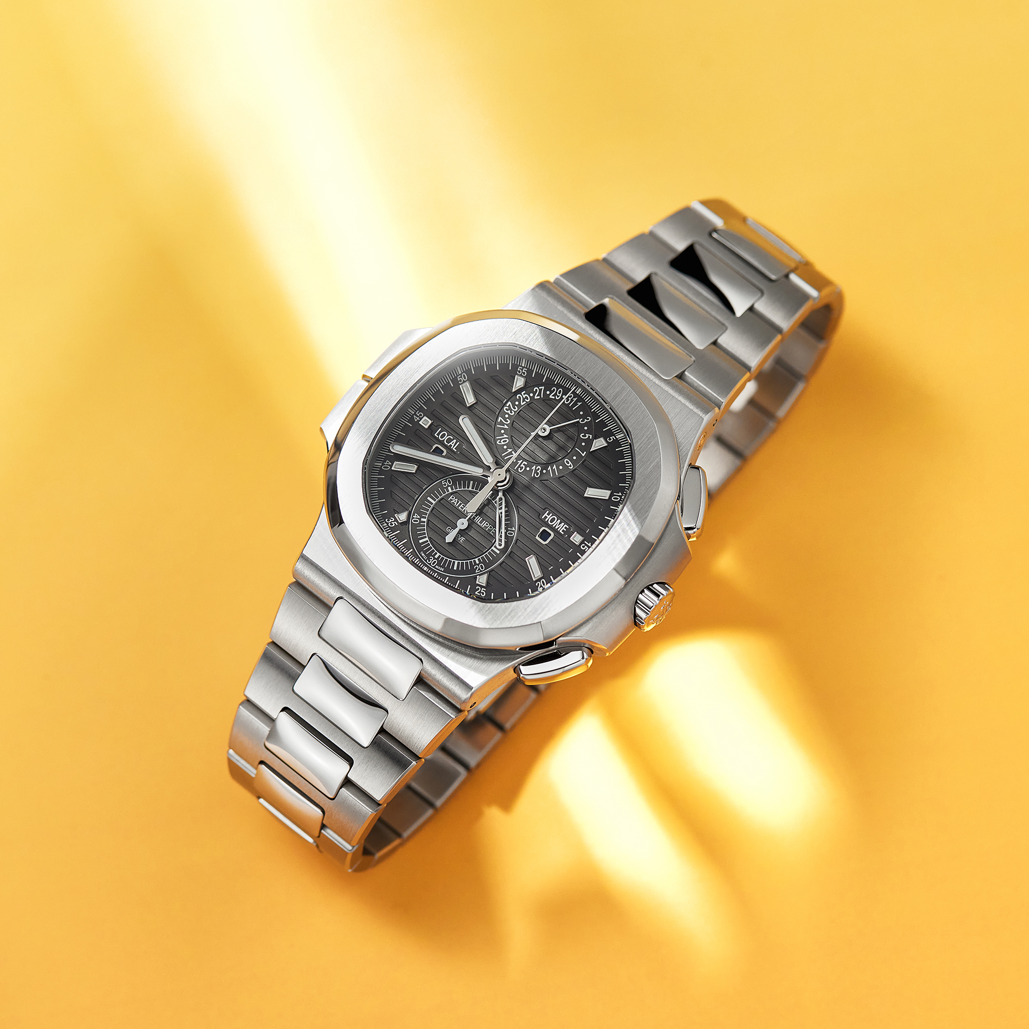 Nautilus Travel Time Steel Black Dial 40mm Product Image