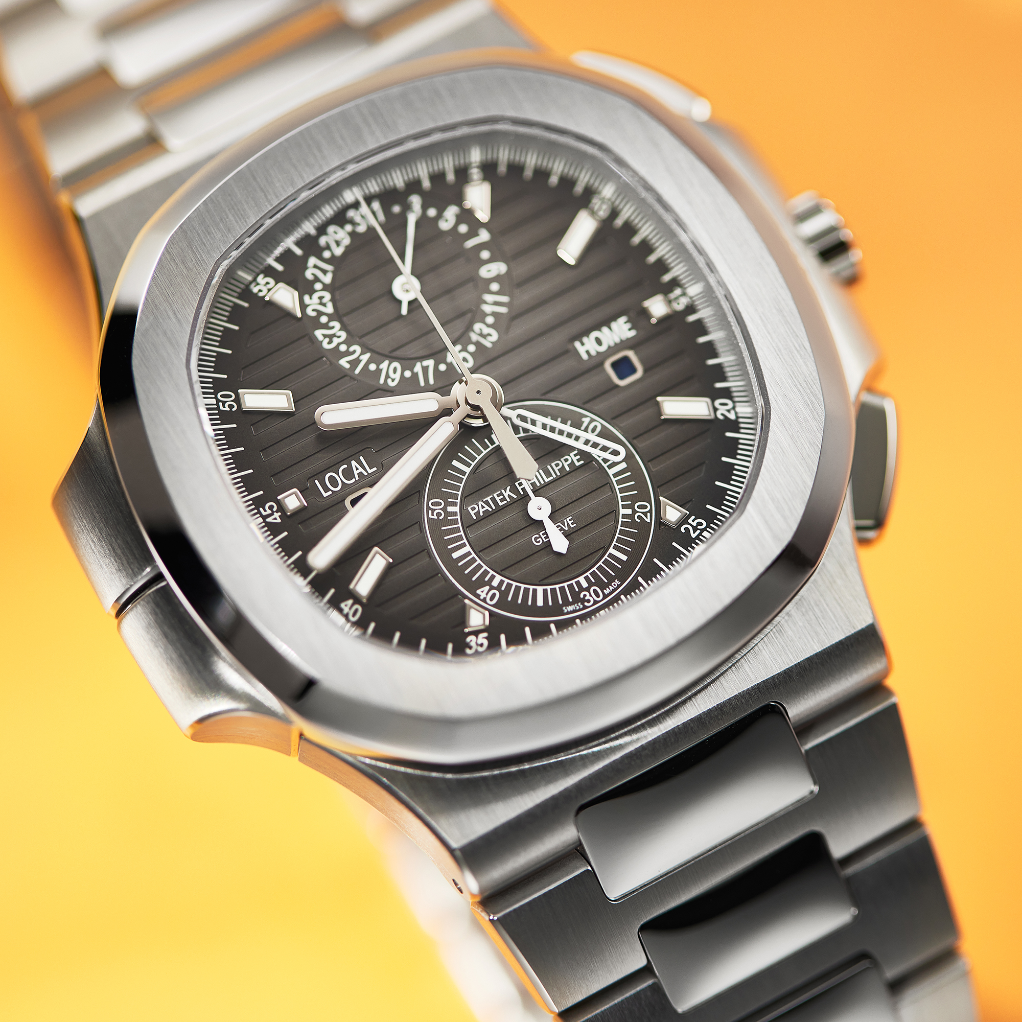 Nautilus Travel Time Steel Black Dial 40mm Product Image