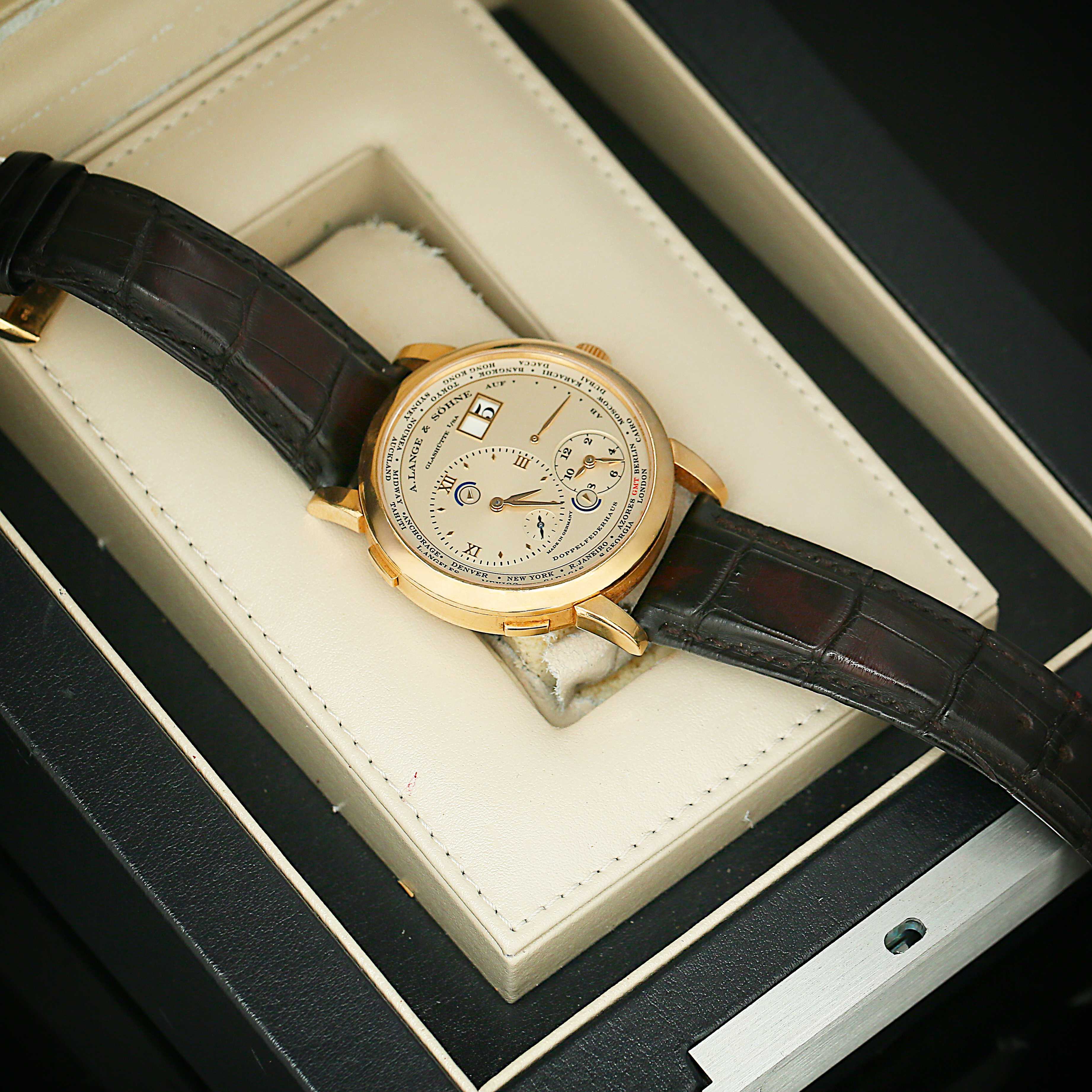 Lange 1 Timezone Yellow Gold Silver Dial 41mm Product Image 1