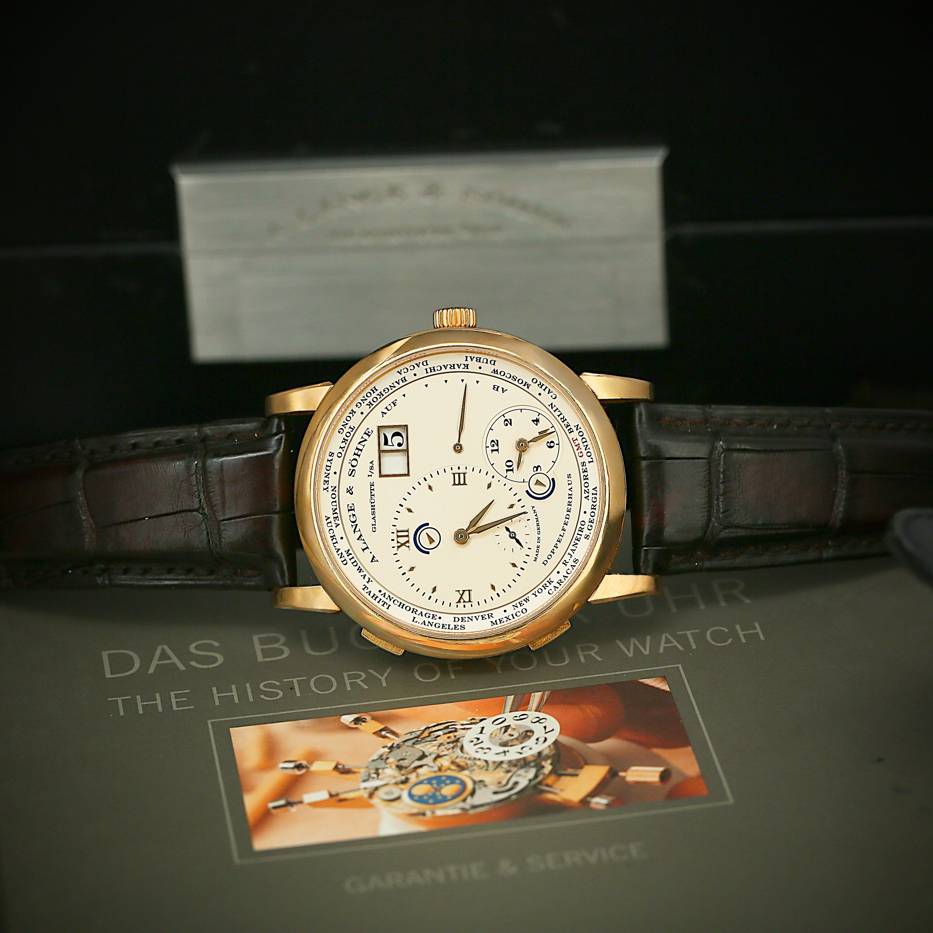 Lange 1 Timezone Yellow Gold Silver Dial 41mm Product Image 4