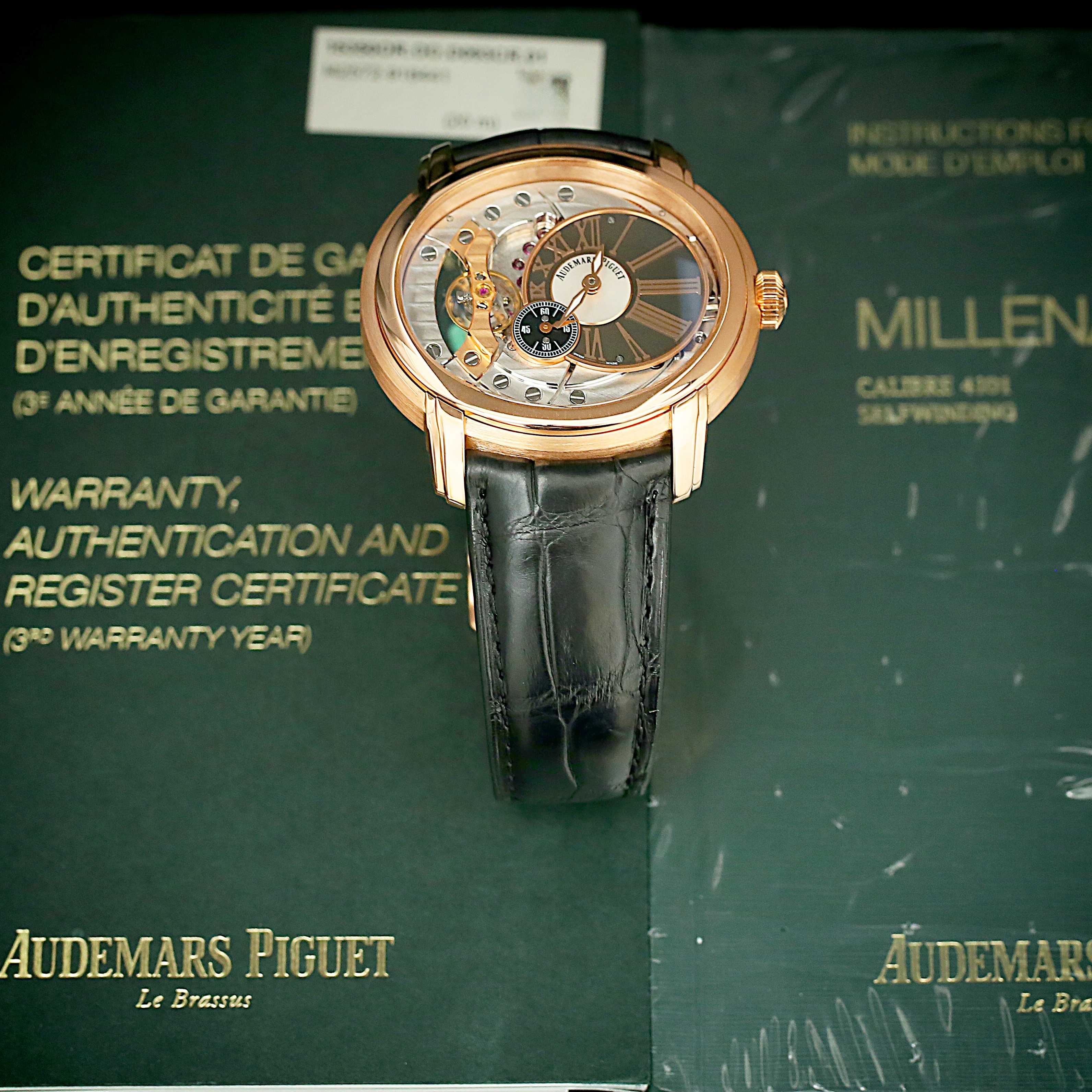 Millenary Rose Gold Black Skeleton Dial 47mm Product Image 7