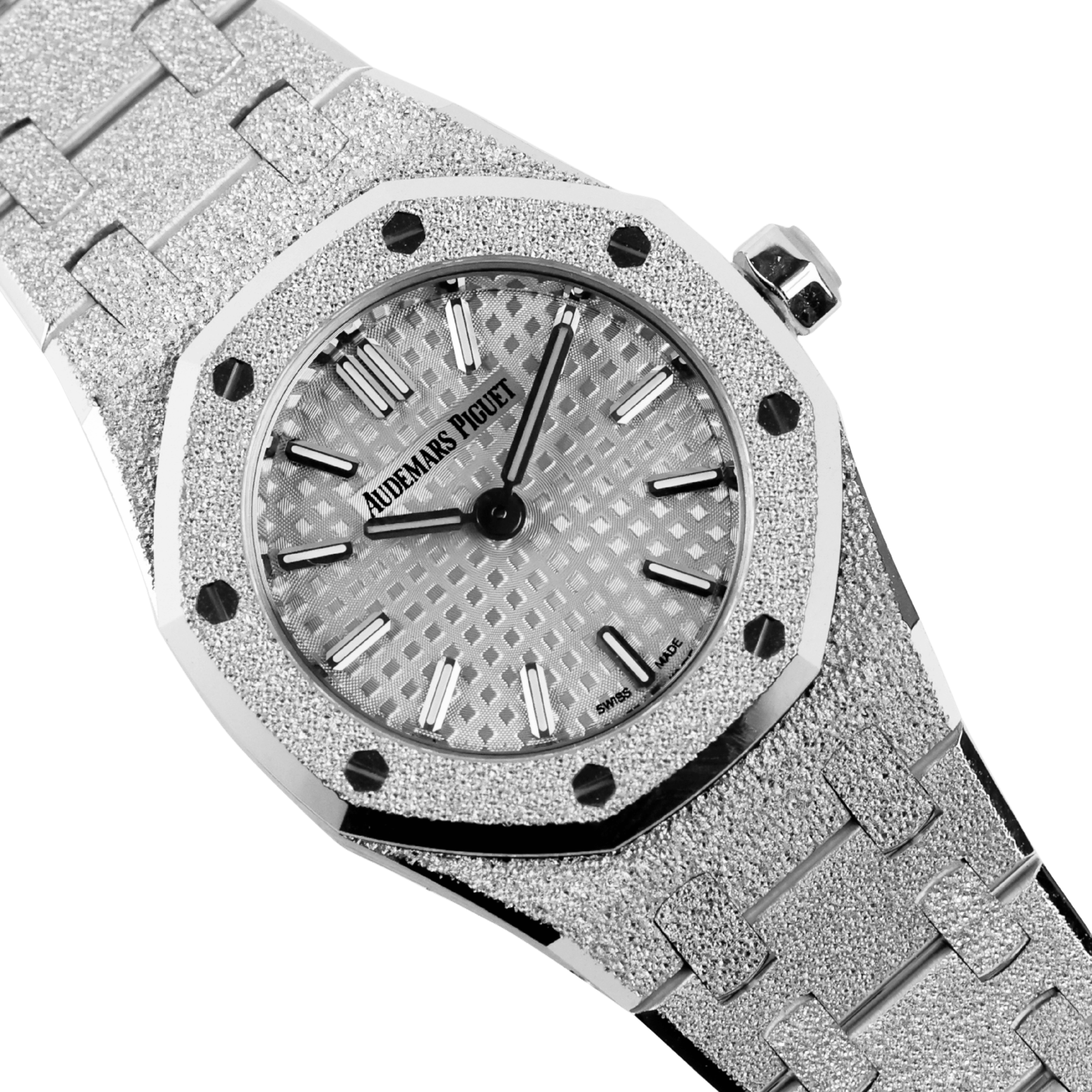 Royal Oak Mini Frosted White Gold Silver Dial 23mm Product Image 1
