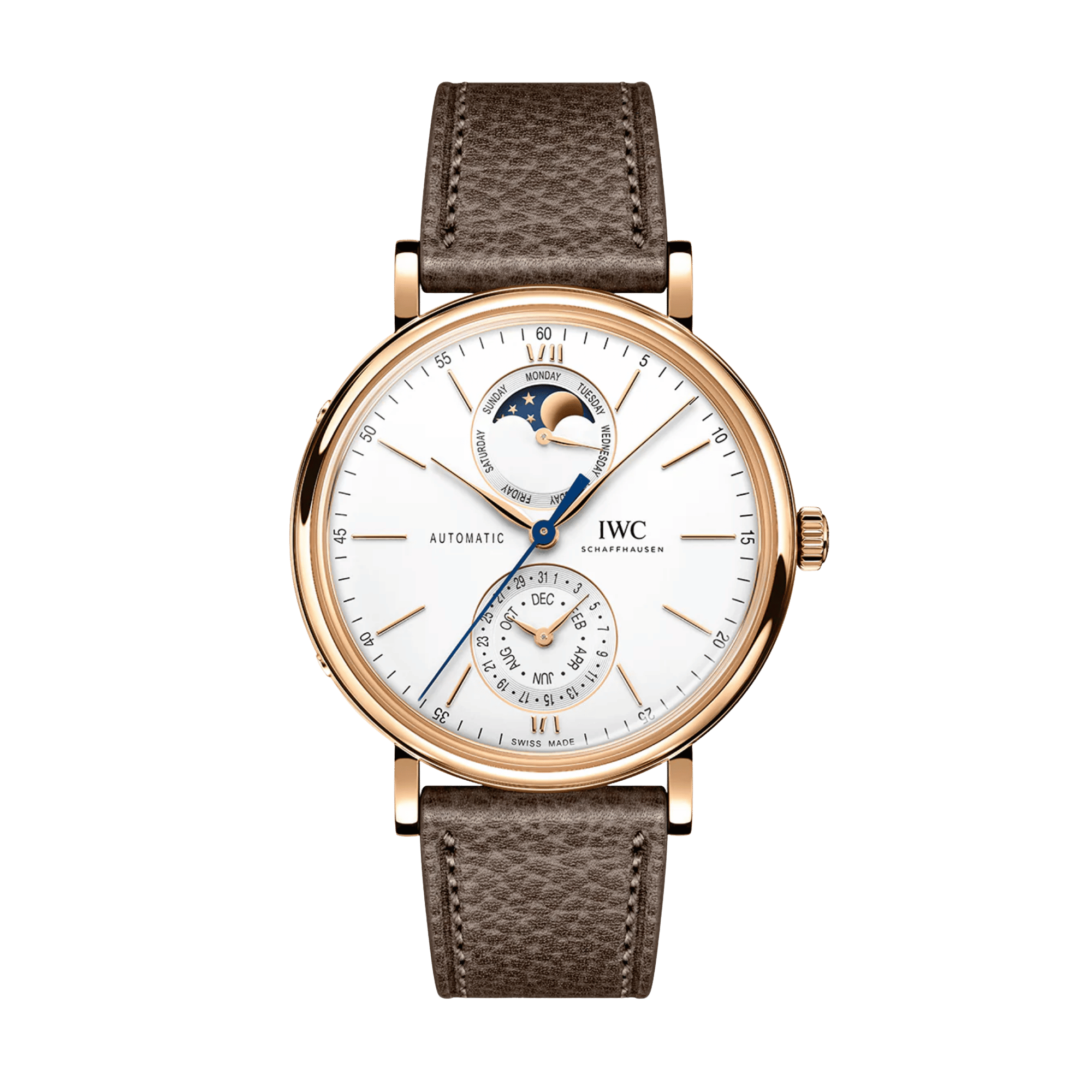 Portofino Complete Calendar Rose Gold Silver Dial 41mm Product Image