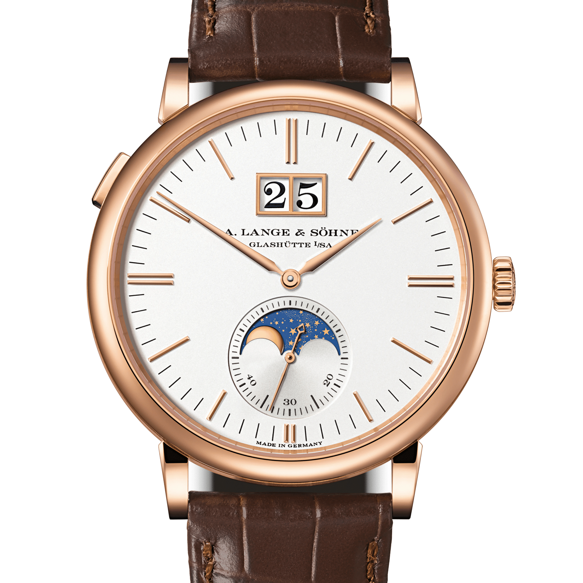 Saxonia Moonphase Rose Gold Silver Dial 40mm Product Image 1