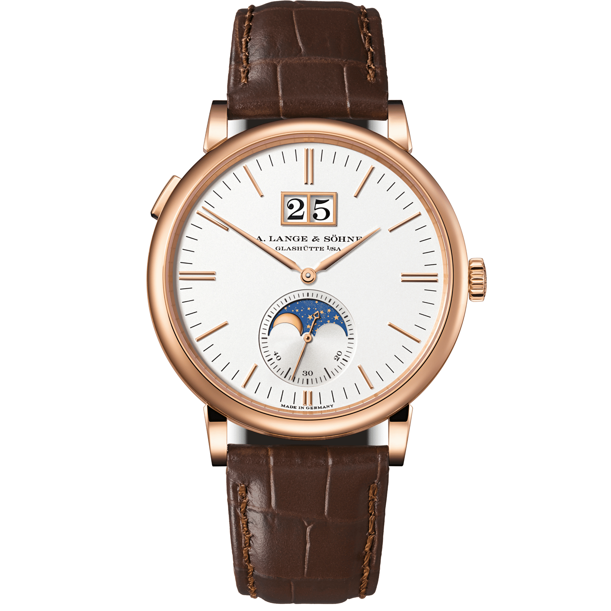 Saxonia Moonphase Rose Gold Silver Dial 40mm Product Image 4