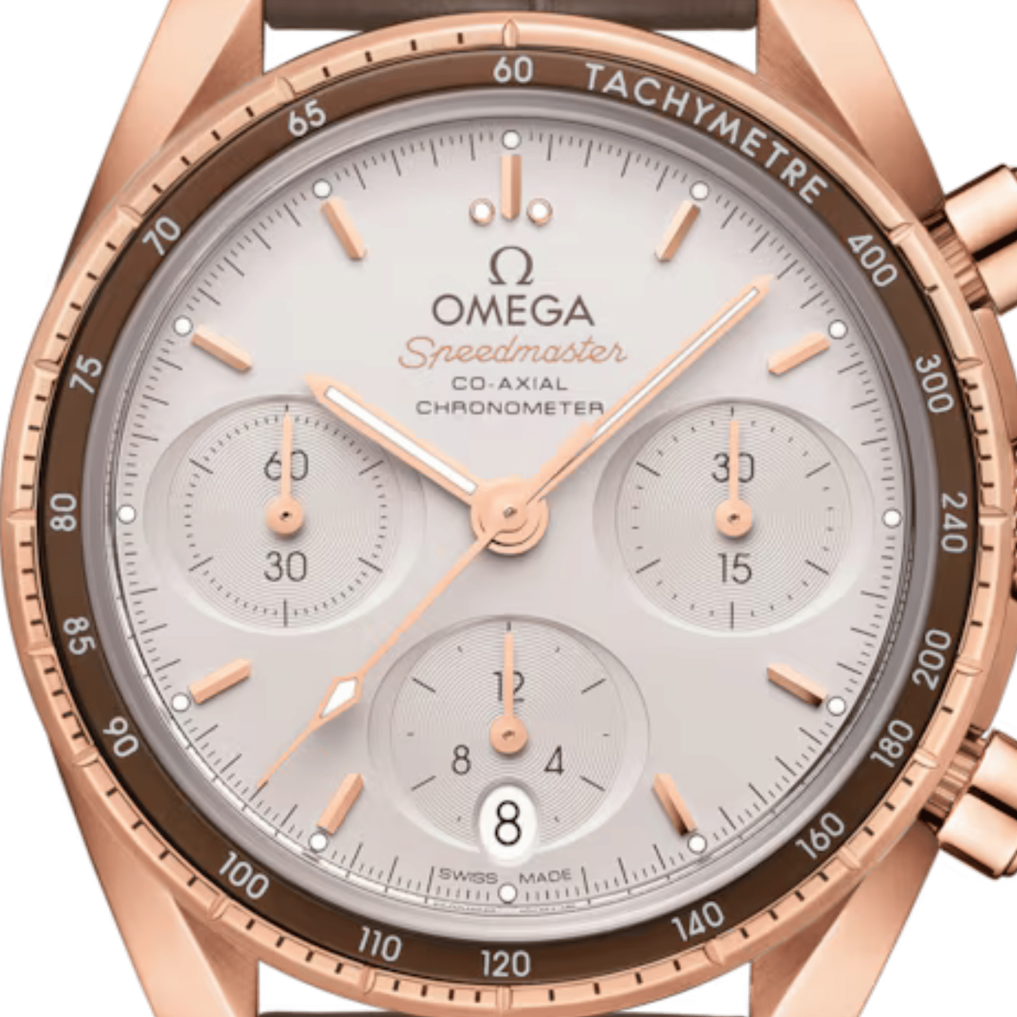 Speedmaster Rose Gold Silver Dial 38mm Product Image 4