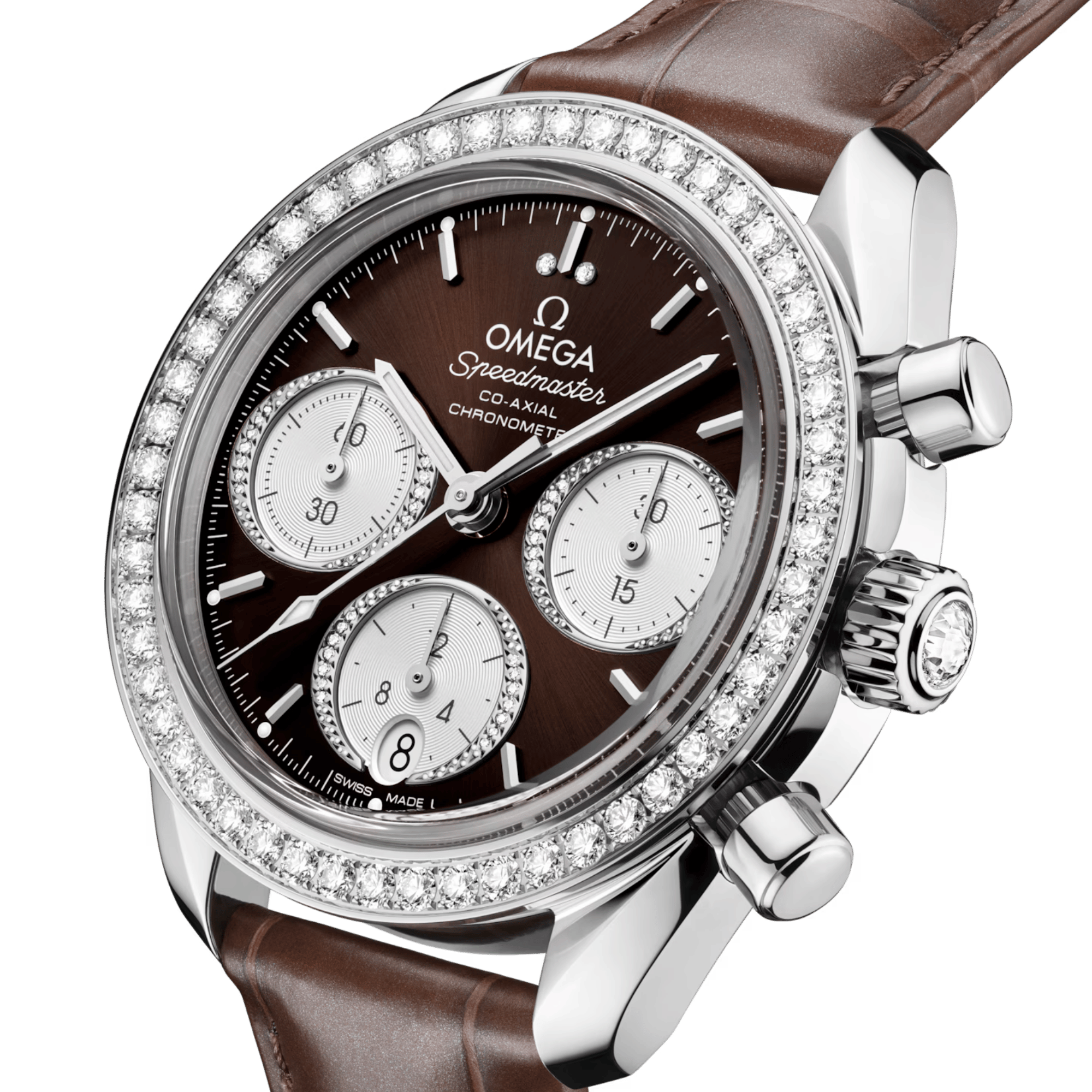 Speedmaster Steel Diamond Brown Dial 38mm Product Image 1