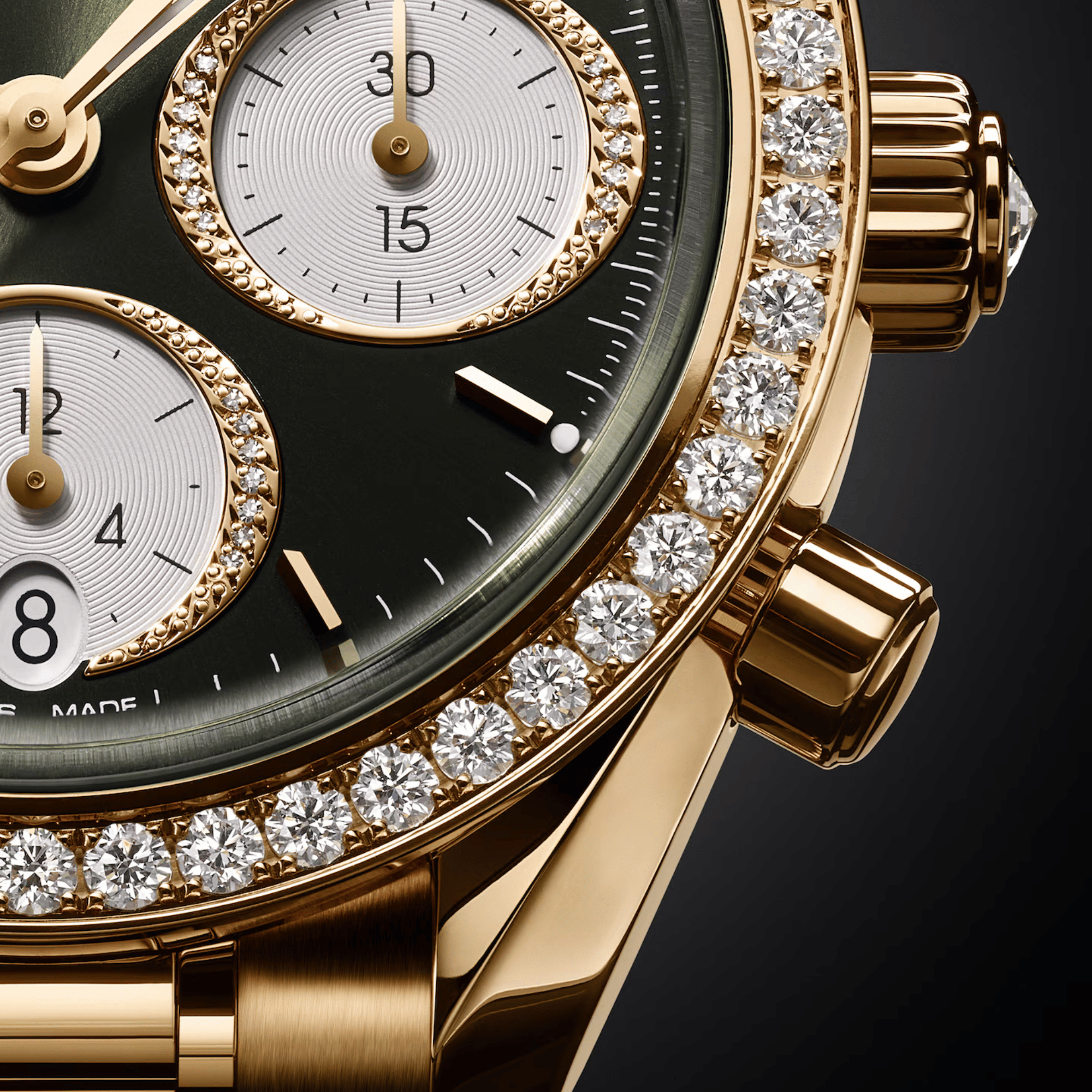 Speedmaster Date Moonshine Gold Diamond Green Dial 38mm Product Image 3