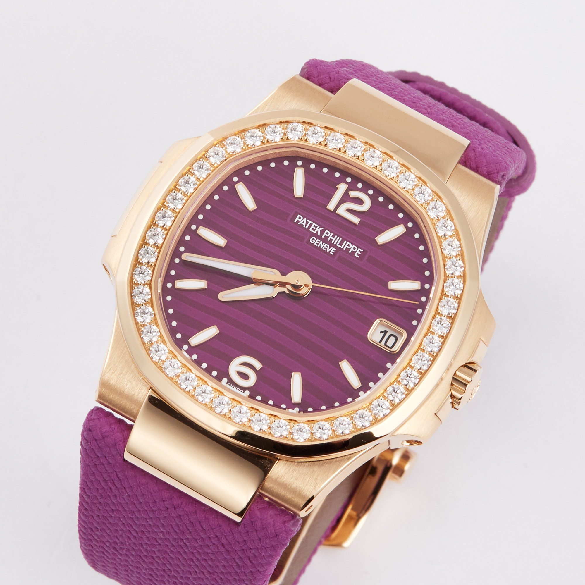 Nautilus Rose Gold Diamond Purple Dial 32mm Product Image 1