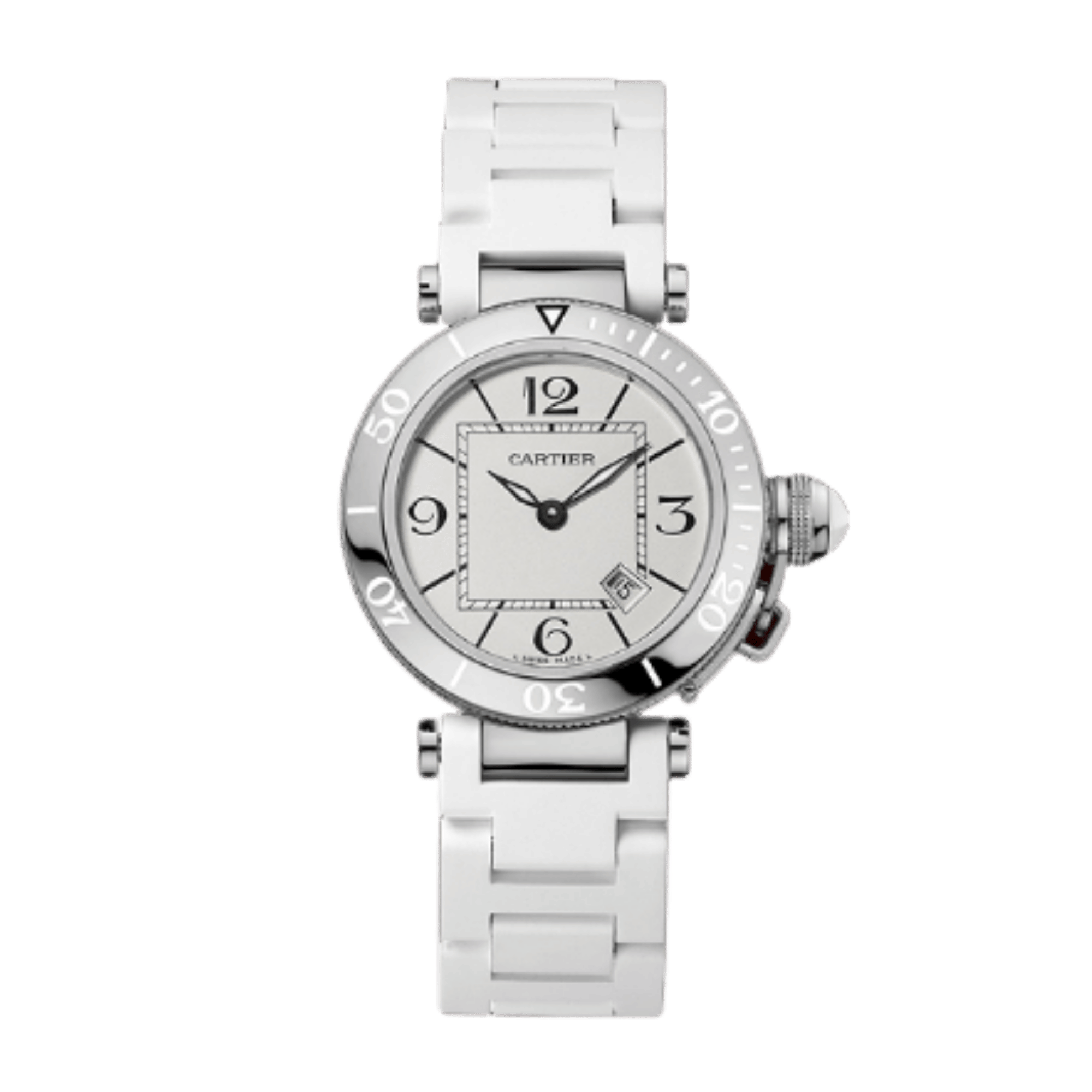 Pasha de Cartier Steel White Dial 33mm Product Image
