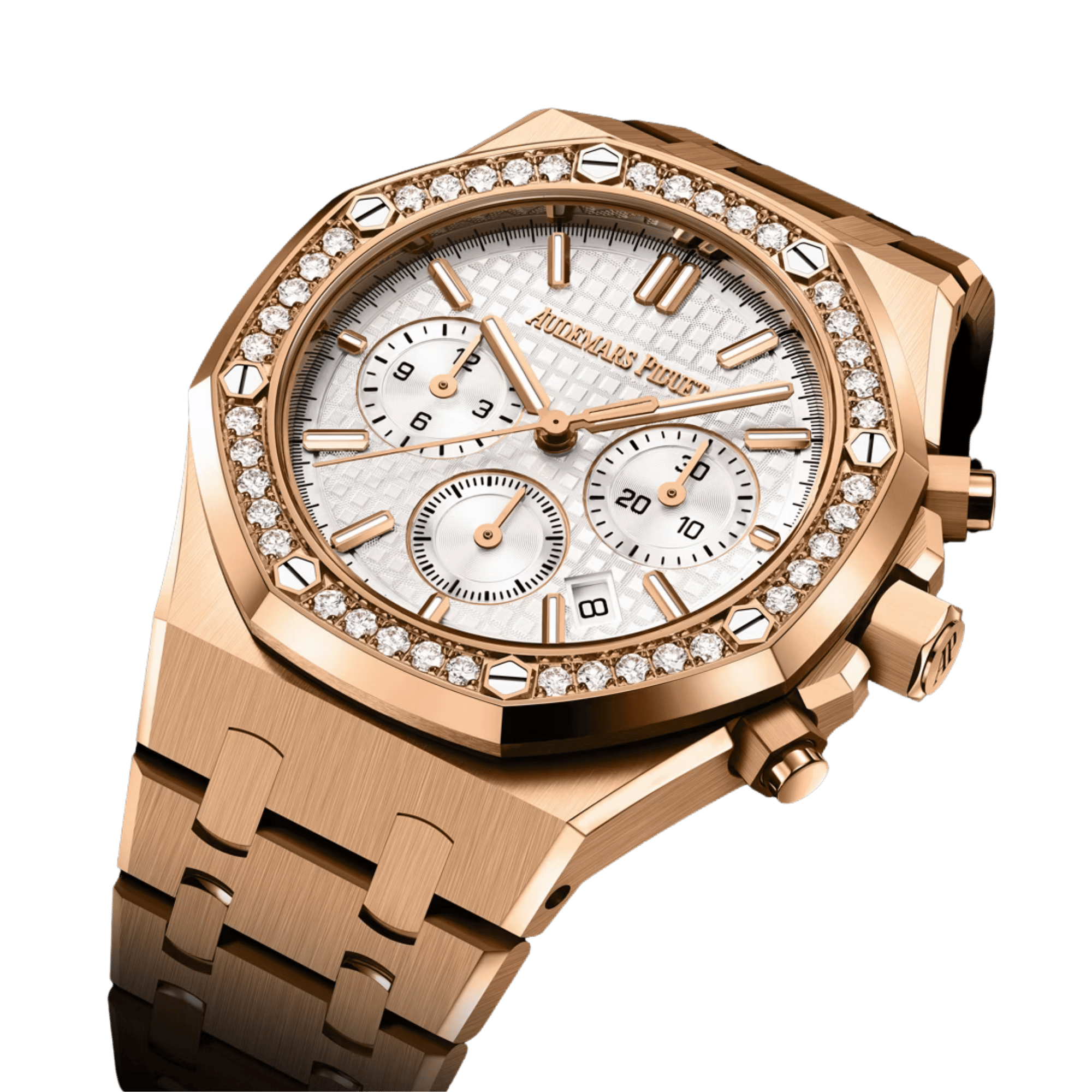 Royal Oak Chronograph Rose Gold Diamond Silver Dial 38mm Product Image 1
