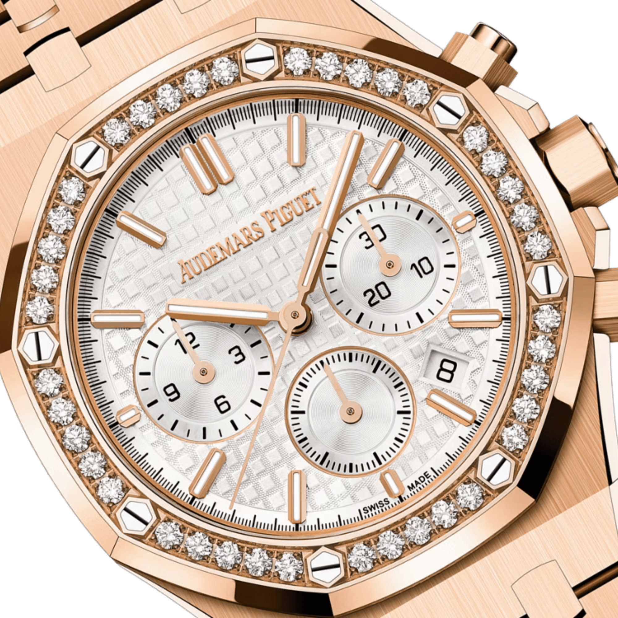Royal Oak Chronograph Rose Gold Diamond Silver Dial 38mm Product Image 2