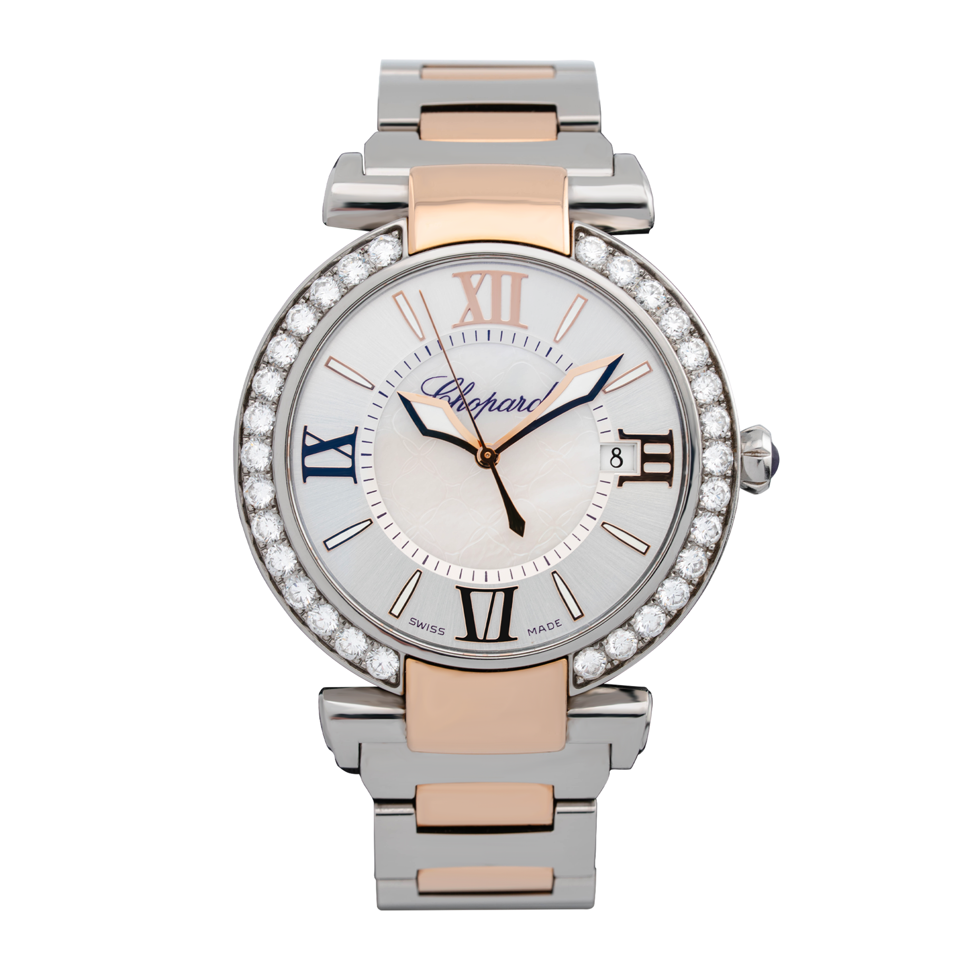 Imperiale Rose Gold & Steel Diamond Mother of Pearl Silver Dial 40mm Product Image
