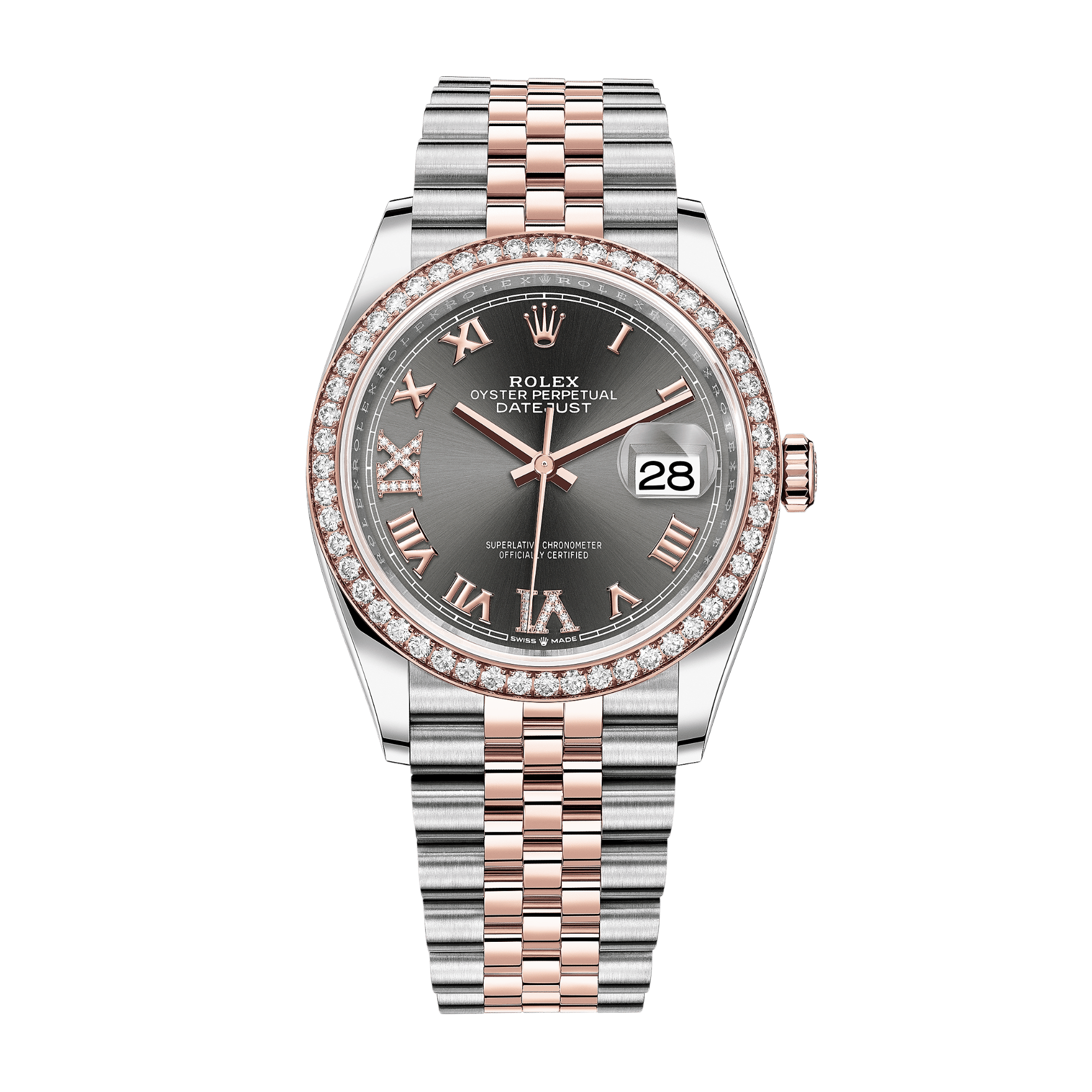 Datejust Rose Gold & Steel Diamond Jubilee Grey Dial 36mm Product Image