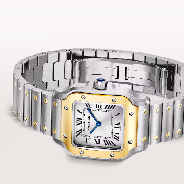 Santos de Cartier Yellow Gold & Steel Silver Dial 34mm Product Image 2