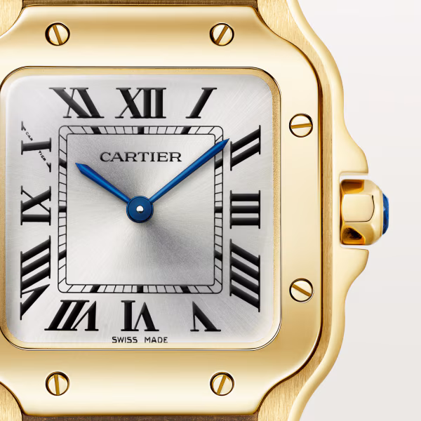 Santos de Cartier Yellow Gold Silver Dial 34mm Product Image 1