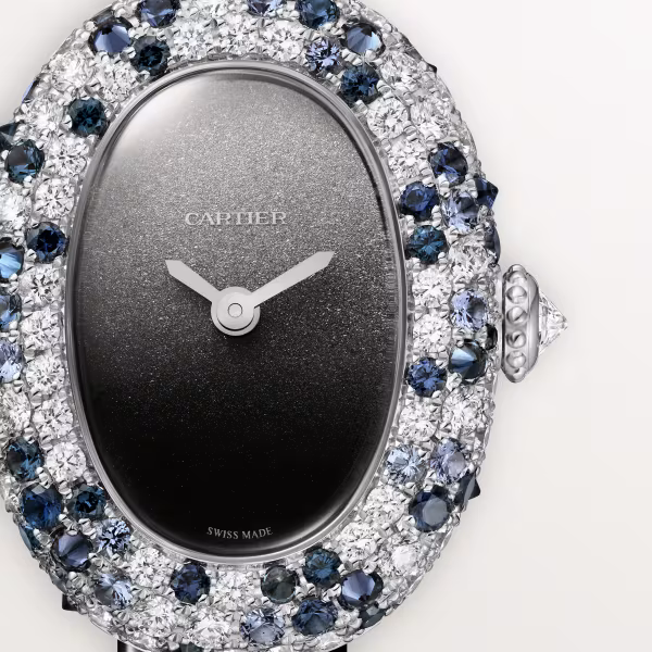 Baignoire de Cartier White Gold Diamond Black Dial 18mm Product Image 1