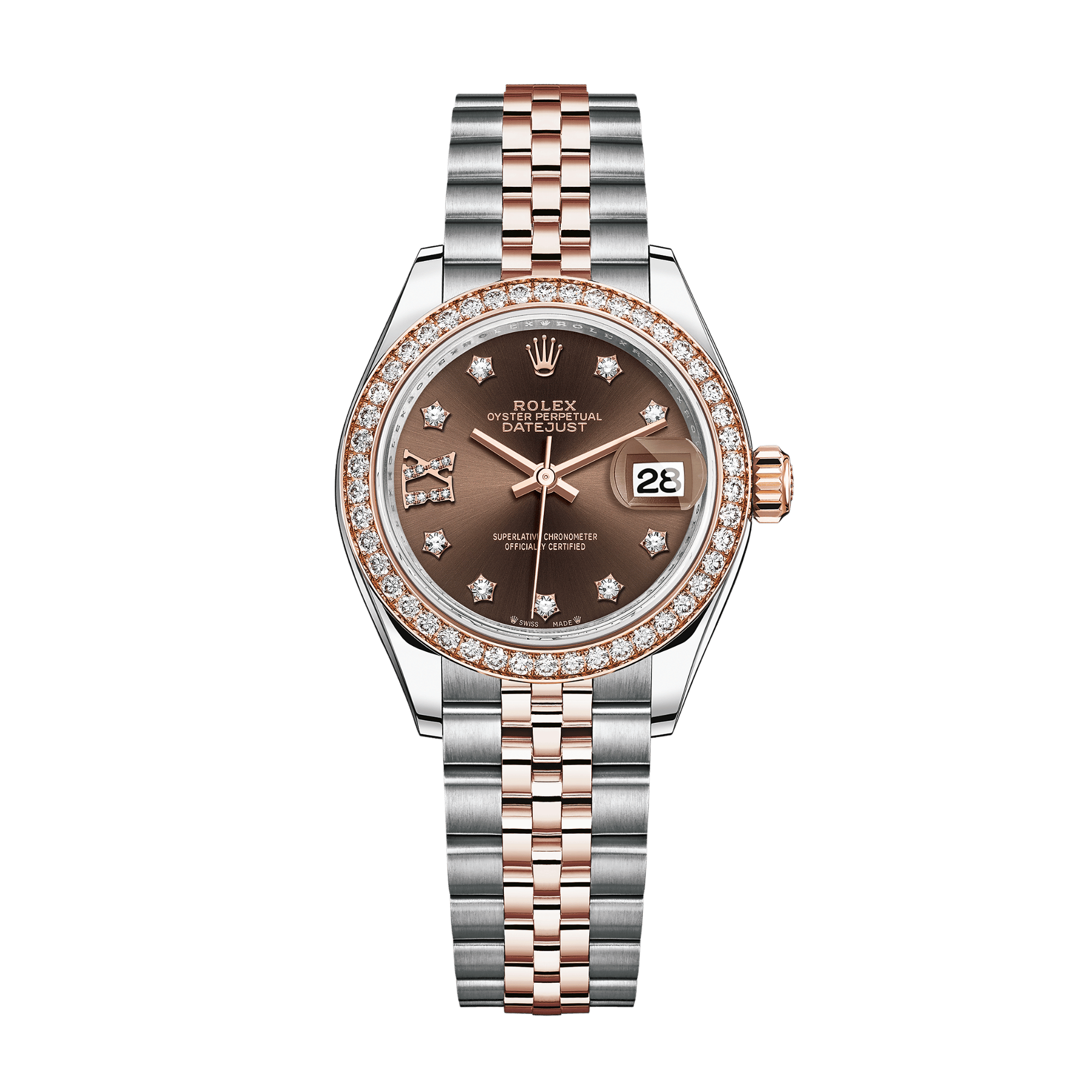 Lady-Datejust Rose Gold & Steel Diamond Jubilee Brown Dial 28mm Product Image